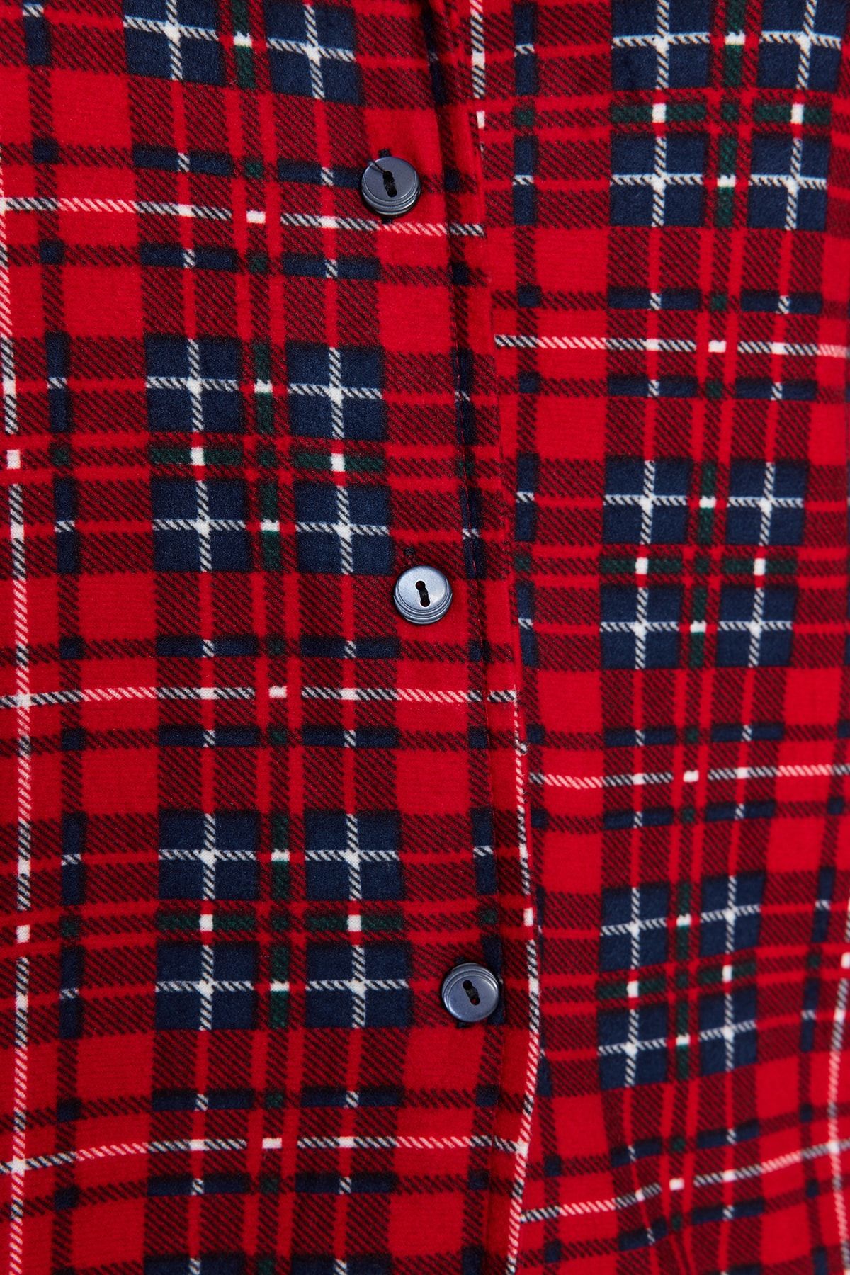 Trendyol Collection-Weicher, rot karierter Strick-Pyjama - Sleep Band Brushed Thmaw24pt00100 6