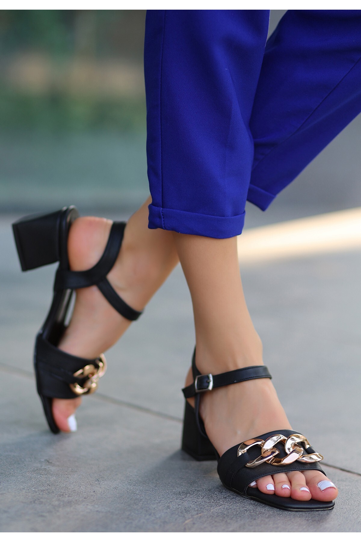 Nani Siyah Cilt Topuklu Ayakkabı