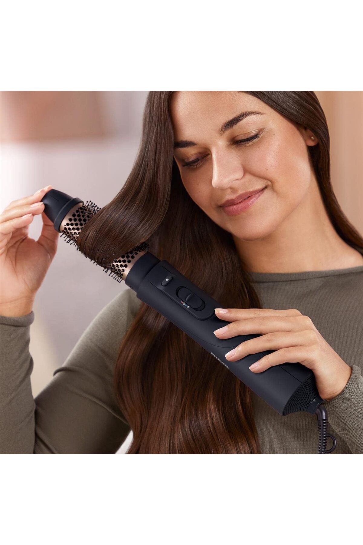 Philips Argan Oil Multifunctional Hair Styling Comb Navy Blue Thermo Brush head