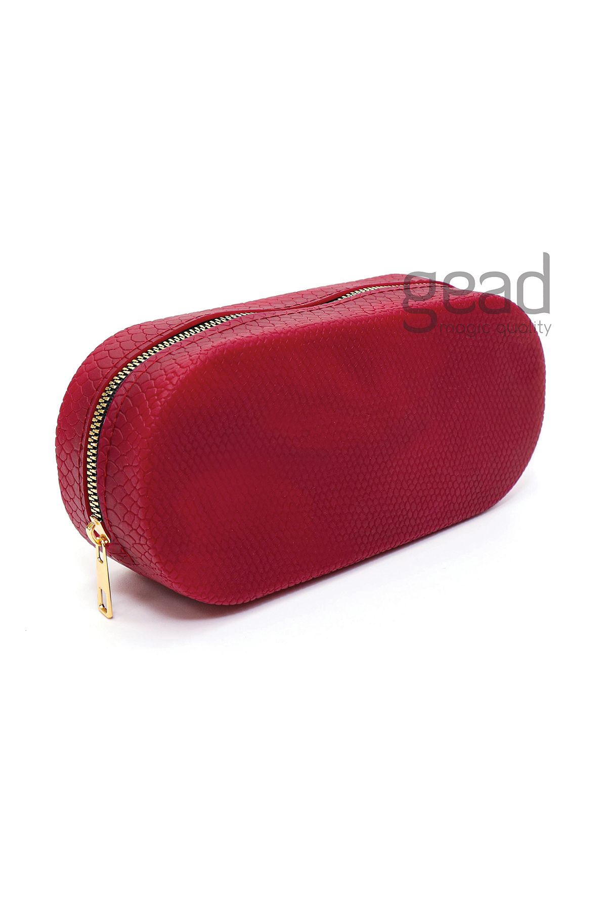 Burgundy makeup shop bag