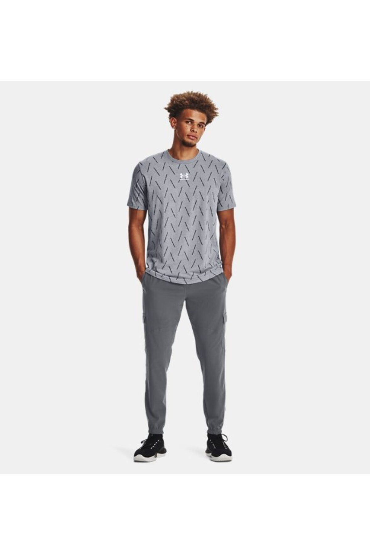 شلوار گرمکن ورزشی خاکستری مردانه لباس باری بافندگی UA Six شش 1380358 012 Under Armour