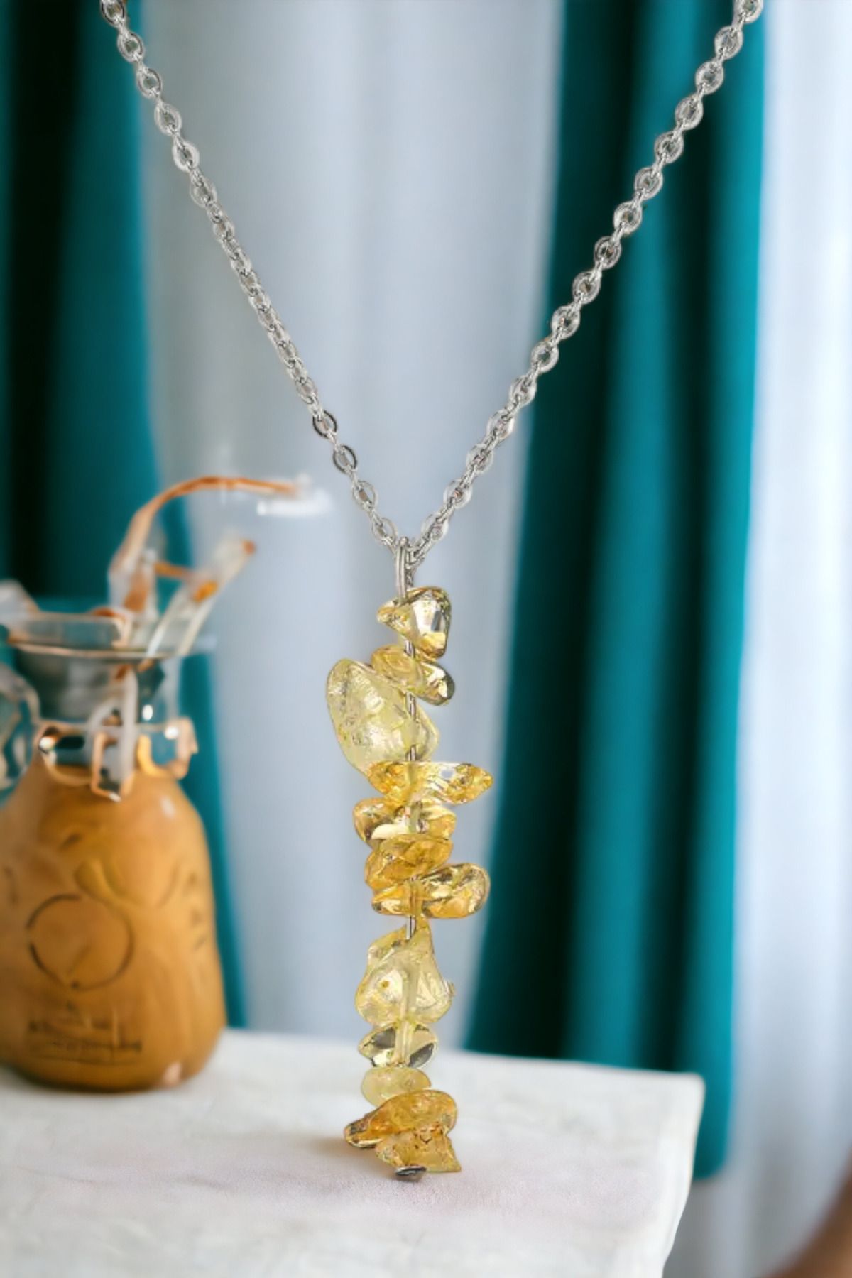Yellow sales stone pendant