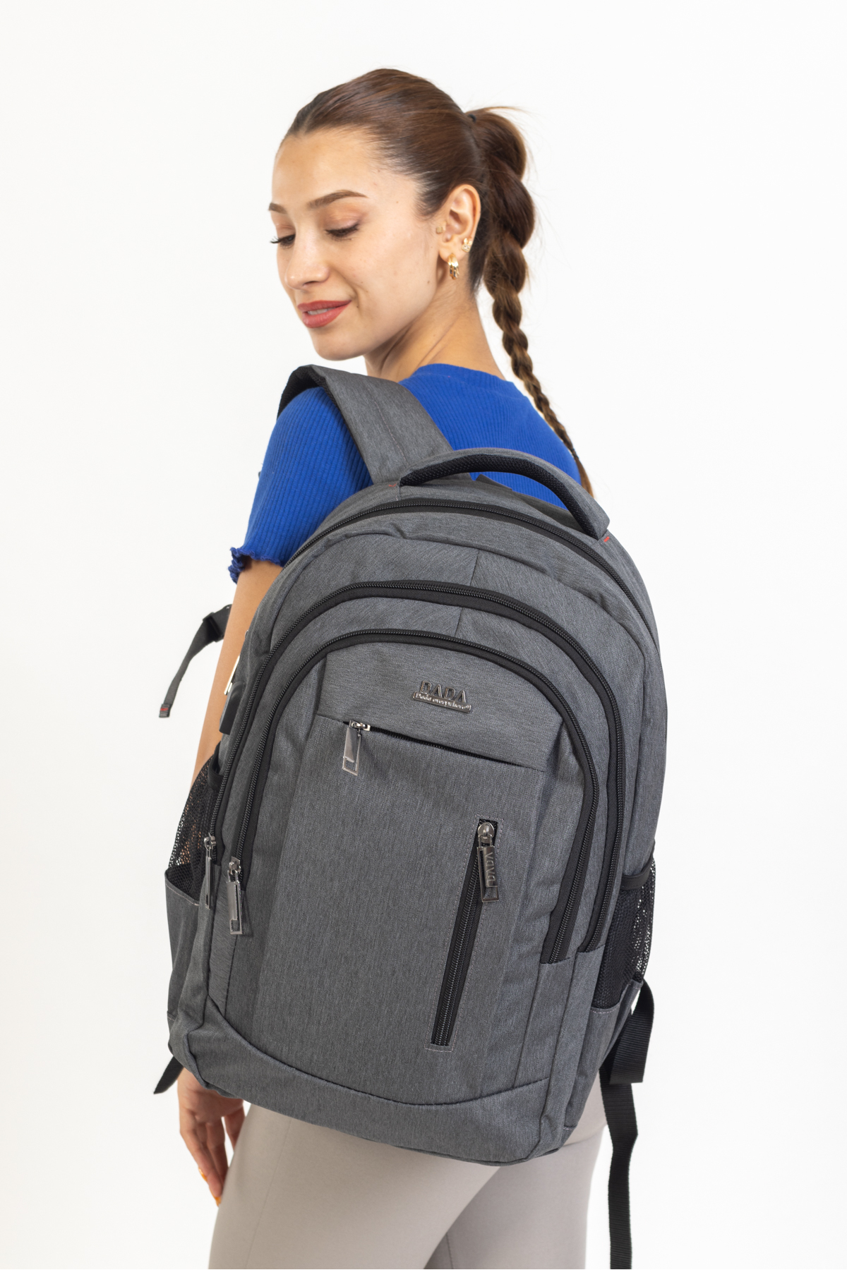 کوله پشتی زنانه خاکستری MESCHAIN | 1061 اورجینال - تصویر 5