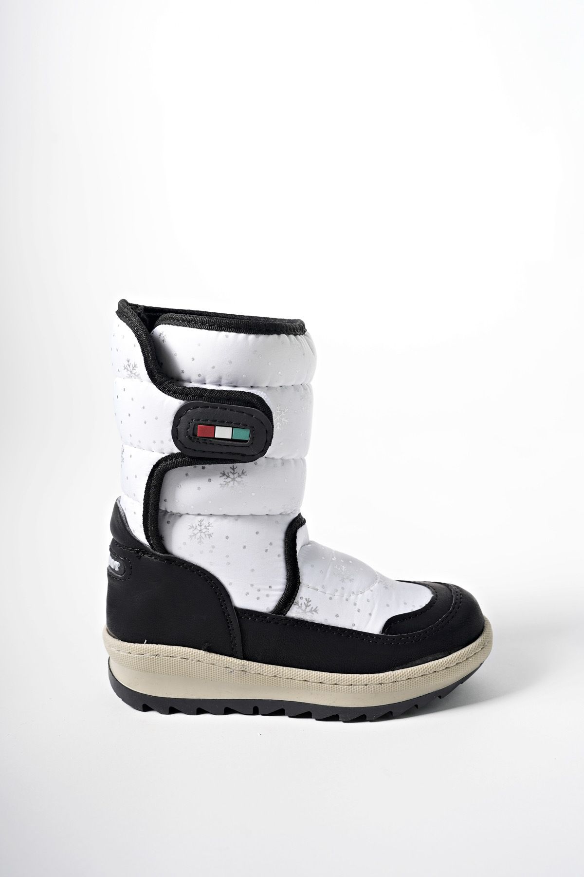 Riccon-Ealgeth Παιδικές μπότες χιονιού Velcro001290 με λευκό σχέδιο 1