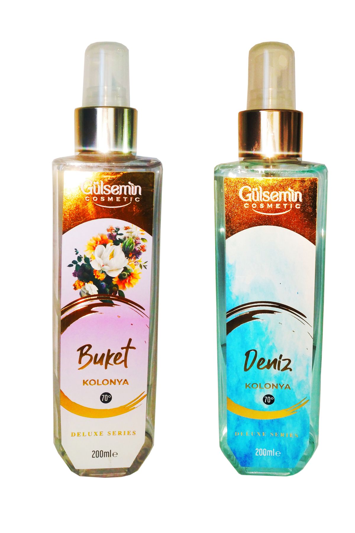 ست ادکلن اسپری دلوکس Gülsemin Perfumed 200 ml x 2 (دسته گل، دریا) GÜLSEMİN COSMETİC