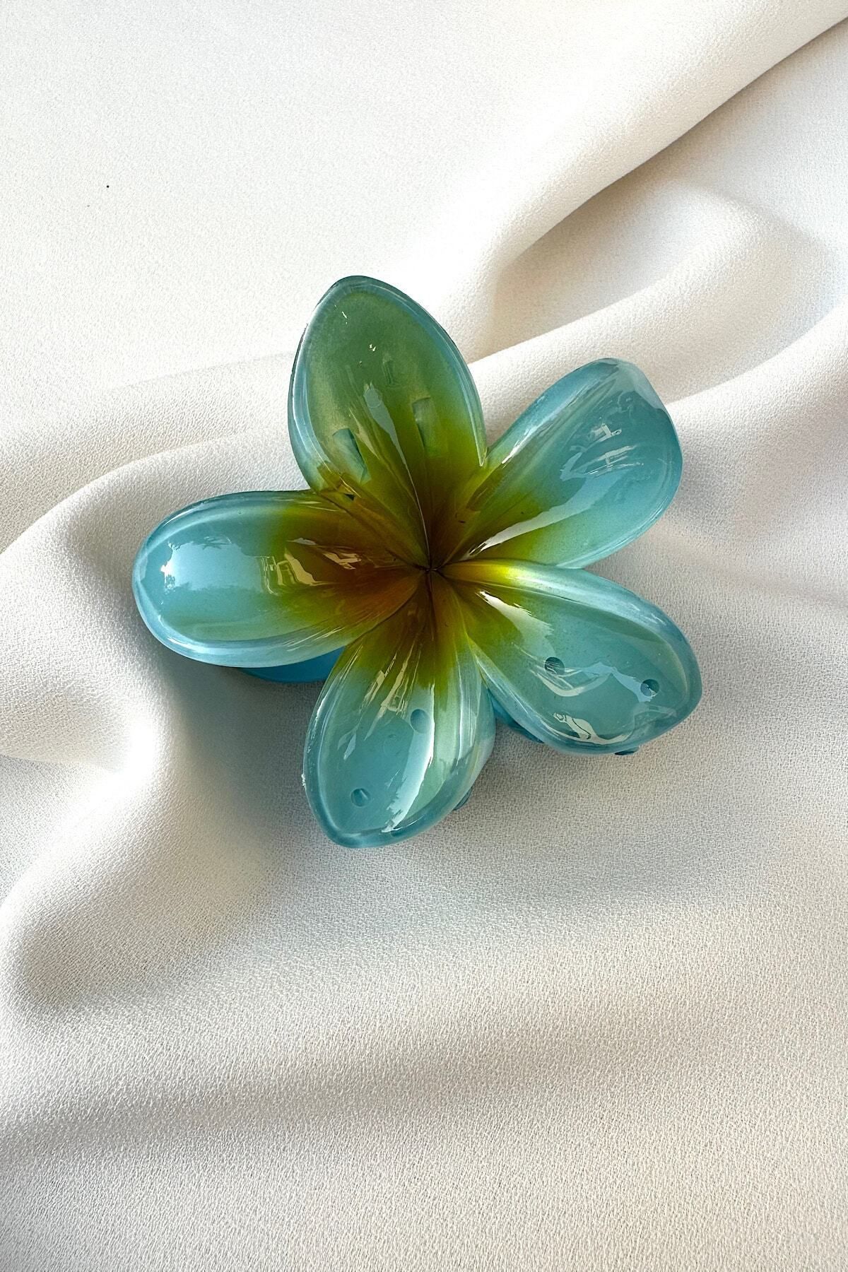 Green flower top hair piece