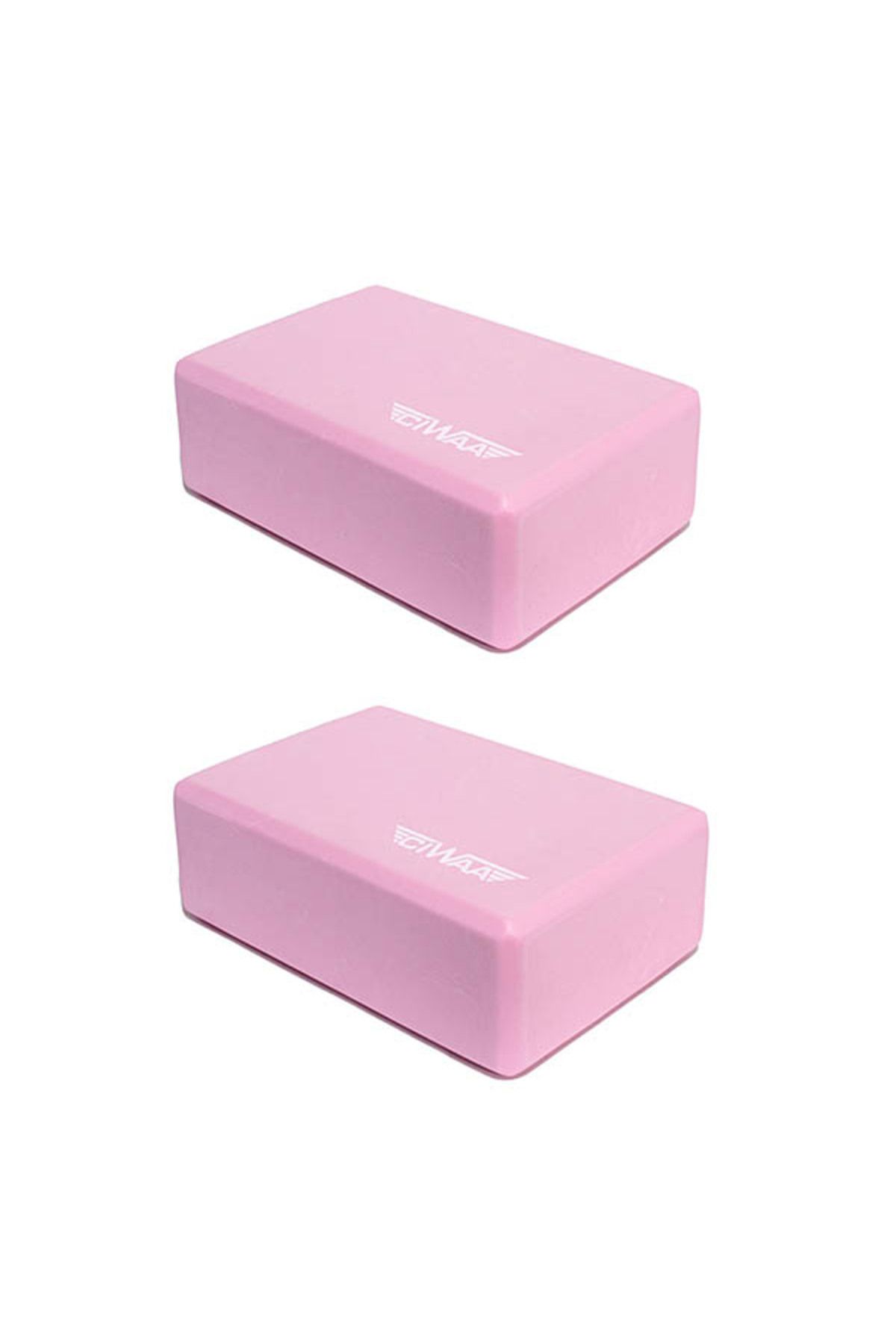 Genel Markalar Çiftli Yoga Blok - 2 Adet Yoga Block - Eva Yoga Bloğu Seti Pembe