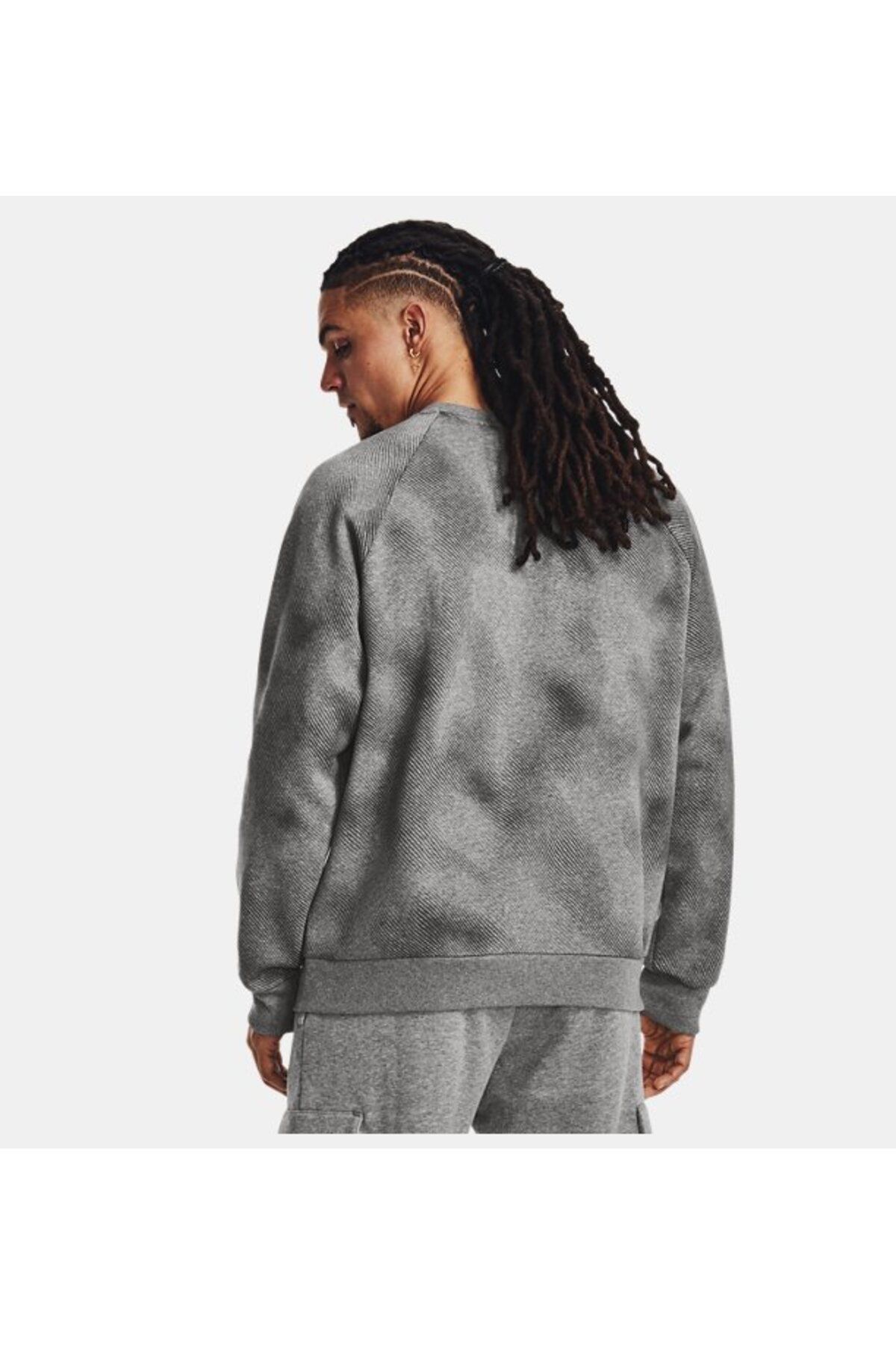 سویشرت ورزشی خاکستری مردانه یقه دوچرخه رقیب UA طرح دار 1379756 025 Under Armour