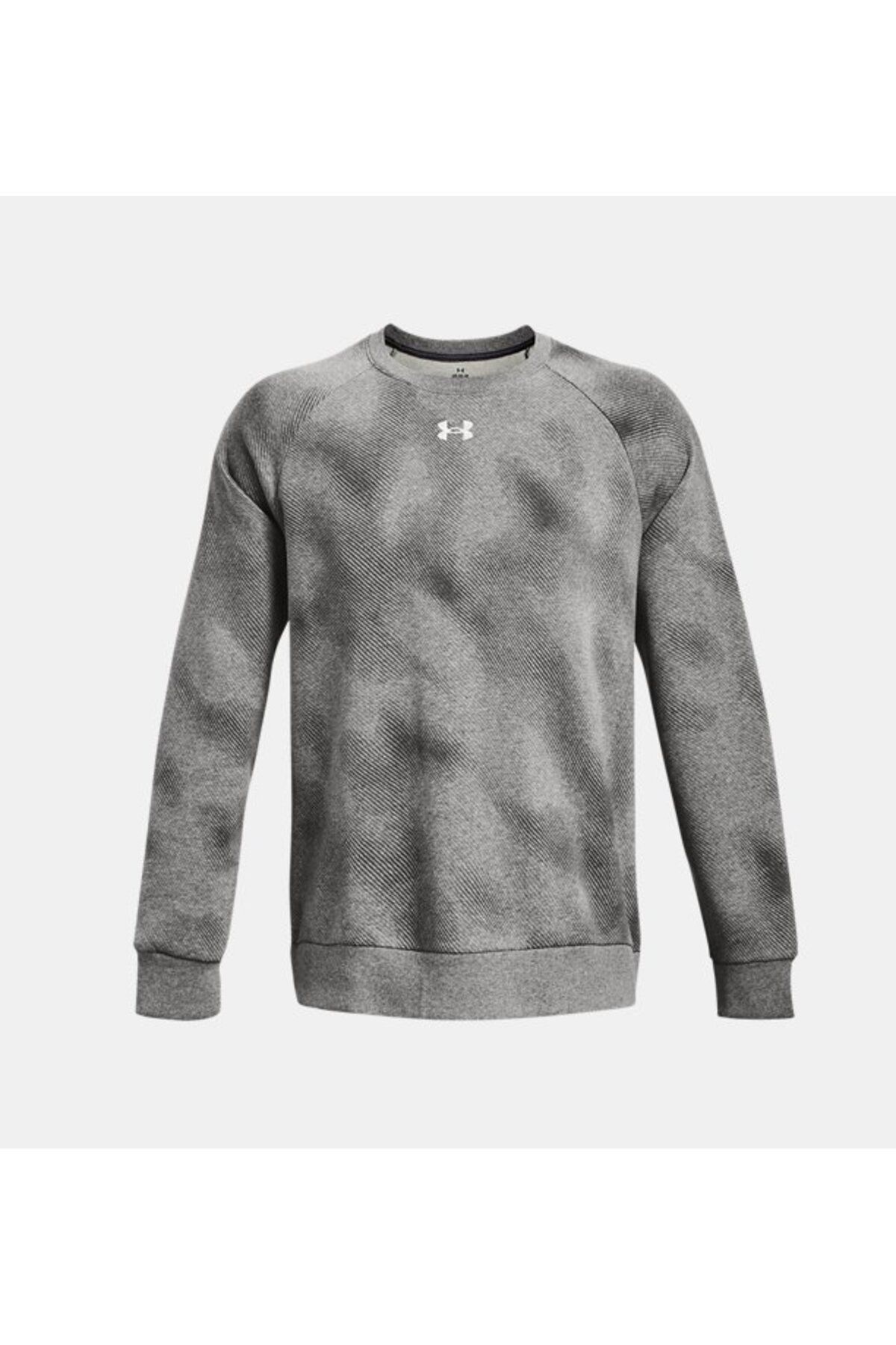 سویشرت ورزشی خاکستری مردانه یقه دوچرخه رقیب UA طرح دار 1379756 025 Under Armour