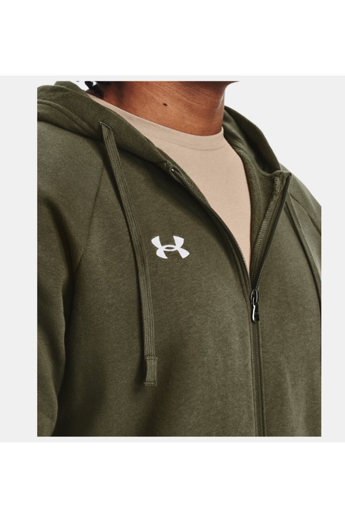 سویشرت ورزشی سبز مردانه رقیب UA با اندازه کامل زیپ هود شده بالا 1379767 390 Under Armour