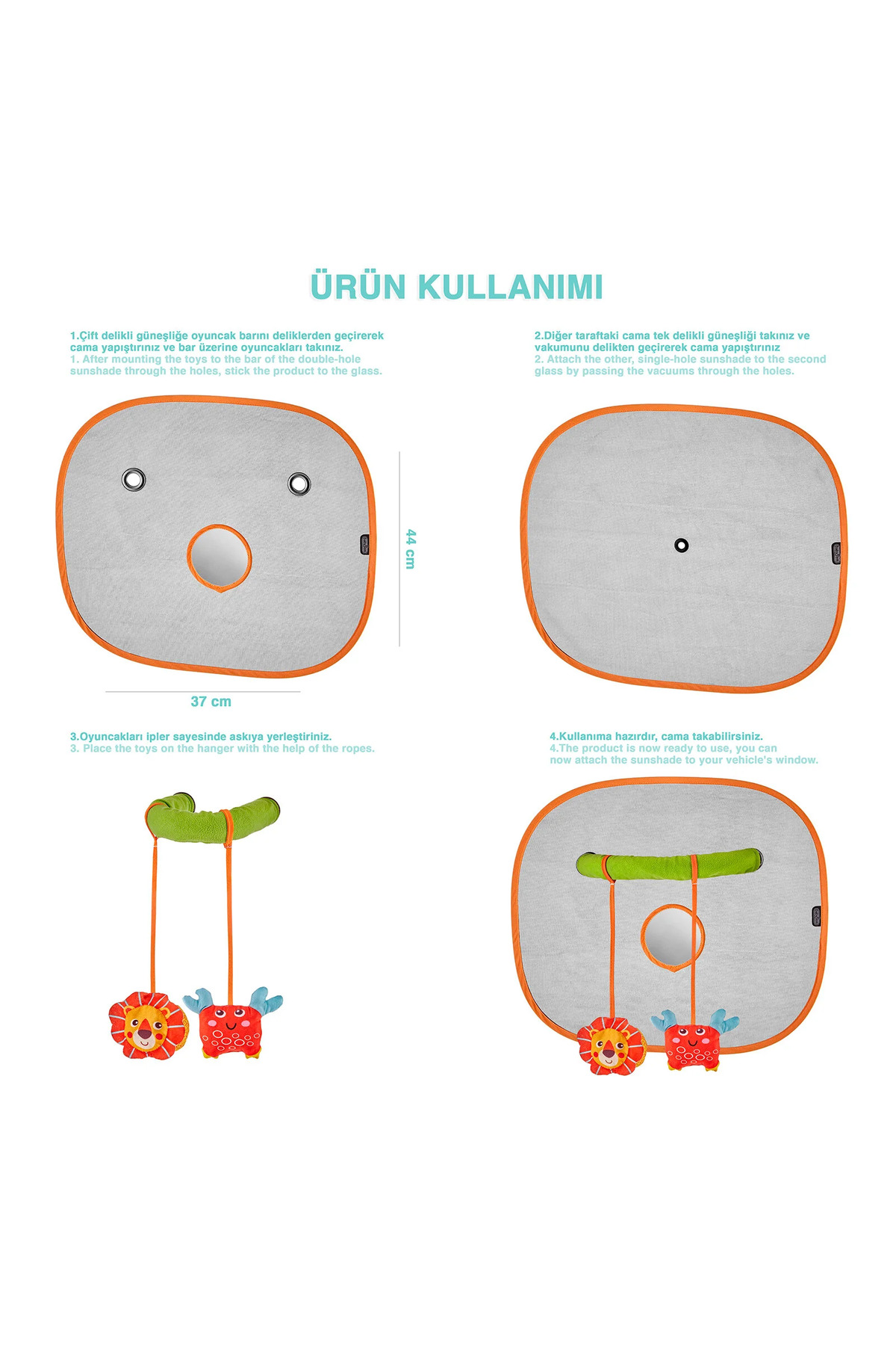 Babyjem Oyuncaklı Oto Yan Cam Güneşliği
