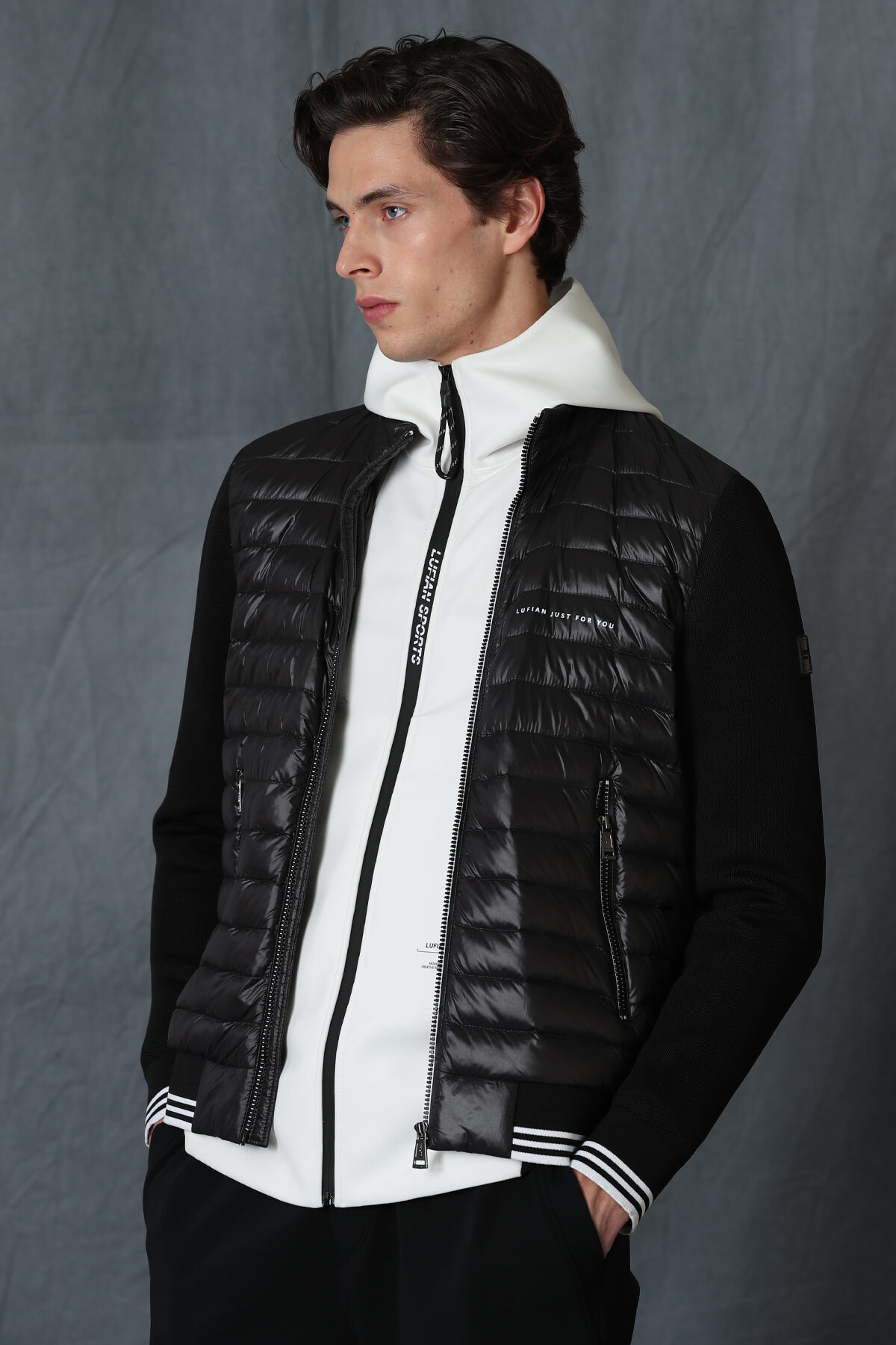 کاپشن مردانه مشکی لوفیان | 111120047 اورجینال - تصویر 4