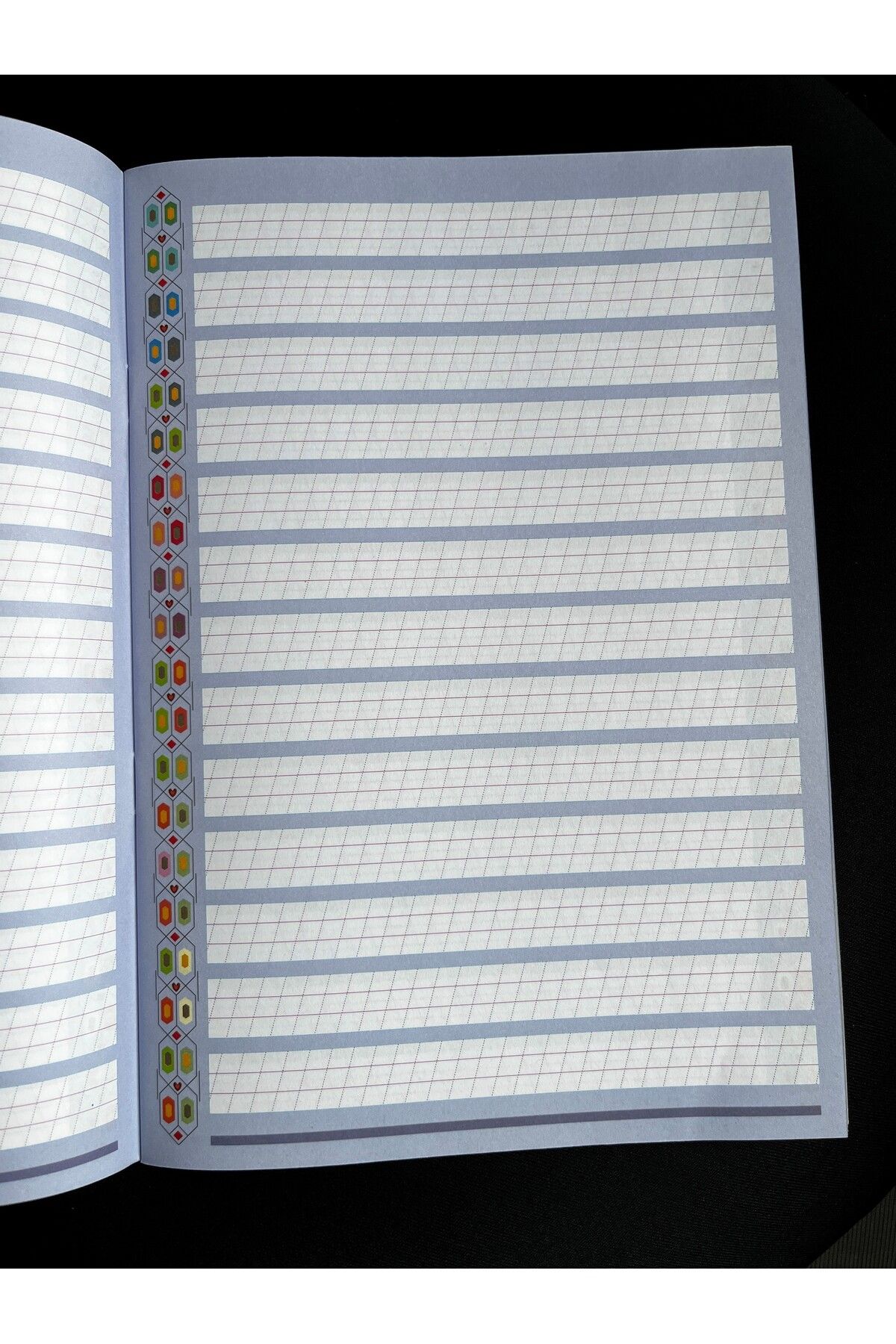 Örün Matbaa-3 Pieces of Manual Lined Writing Copybook - Oblique (16.5X23.5CM) 5