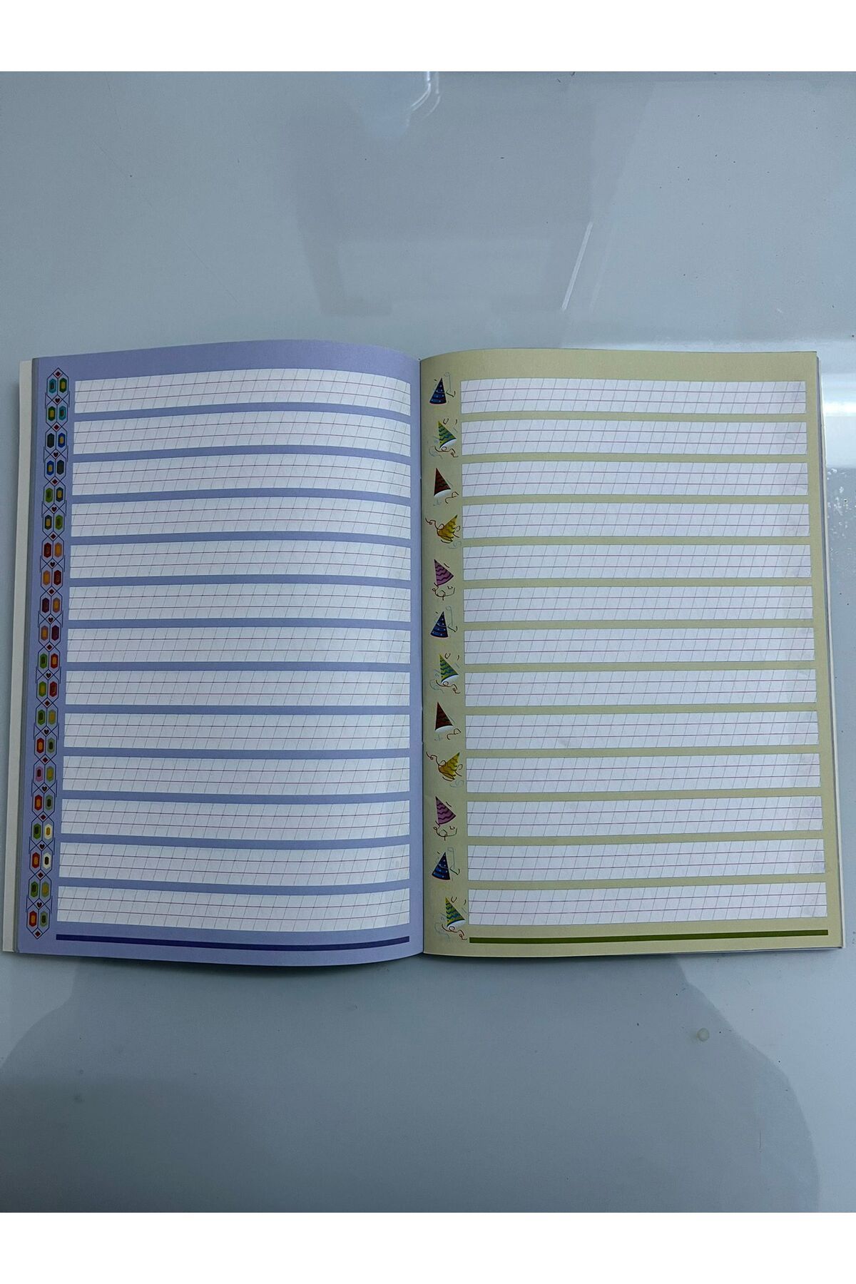 Örün Matbaa-3 Pieces of Manual Lined Writing Copybook - Oblique (16.5X23.5CM) 3
