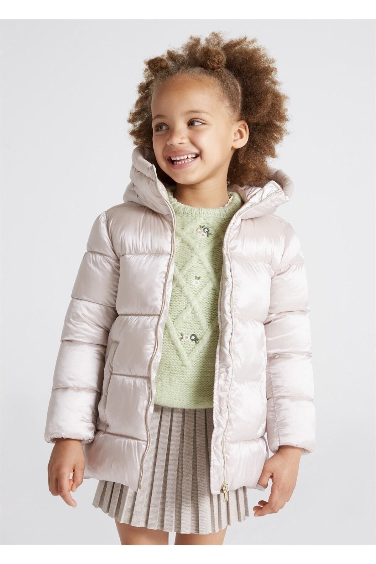 Mayoral Girl s Soft Winter Coat with Gloves Trendyol