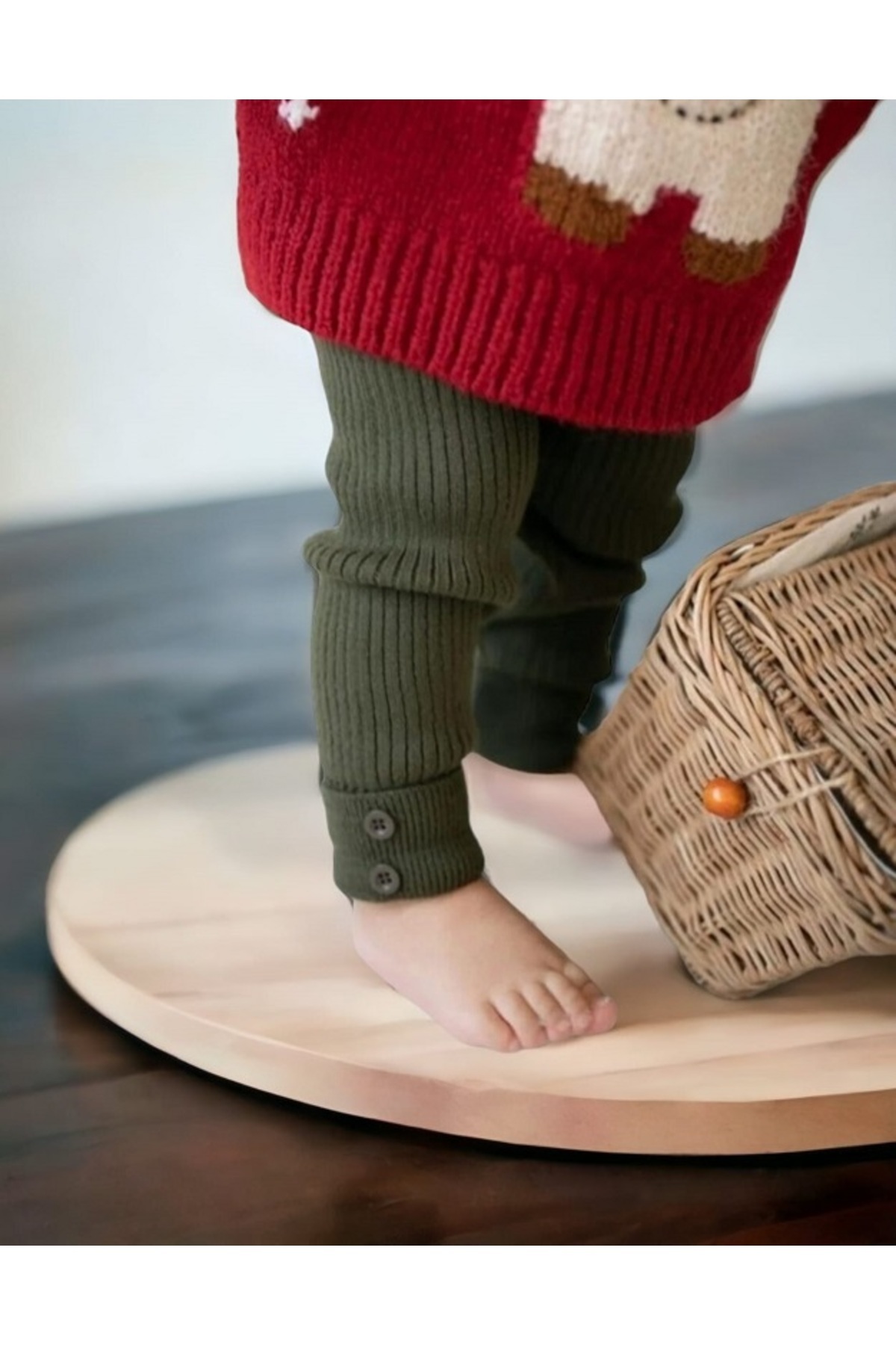 BEBEĞİME ÇORAP Fitilli Triko Bebek Tayt fotoğrafı 2 (önizleme)