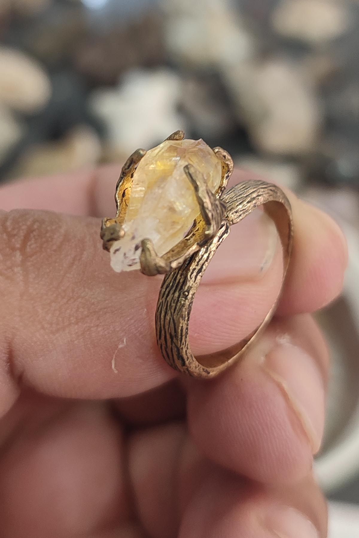 Natural stone cheap wedding rings