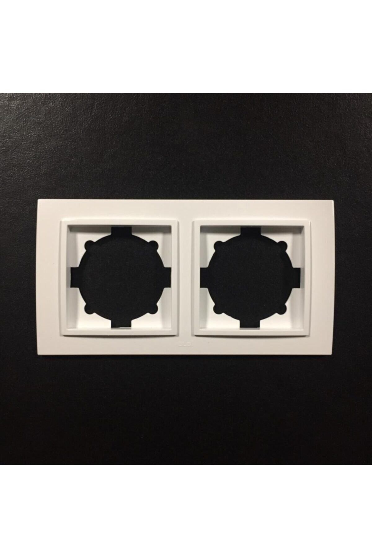 ELBİ-Zena Double Socket and Switch Frame White 1