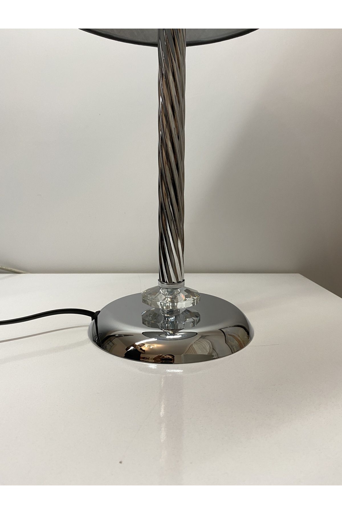 asellus-Mette Twisted Lampshade with crystal detail, stol lamp, Table Lamp chrome Plated (silver color) 8