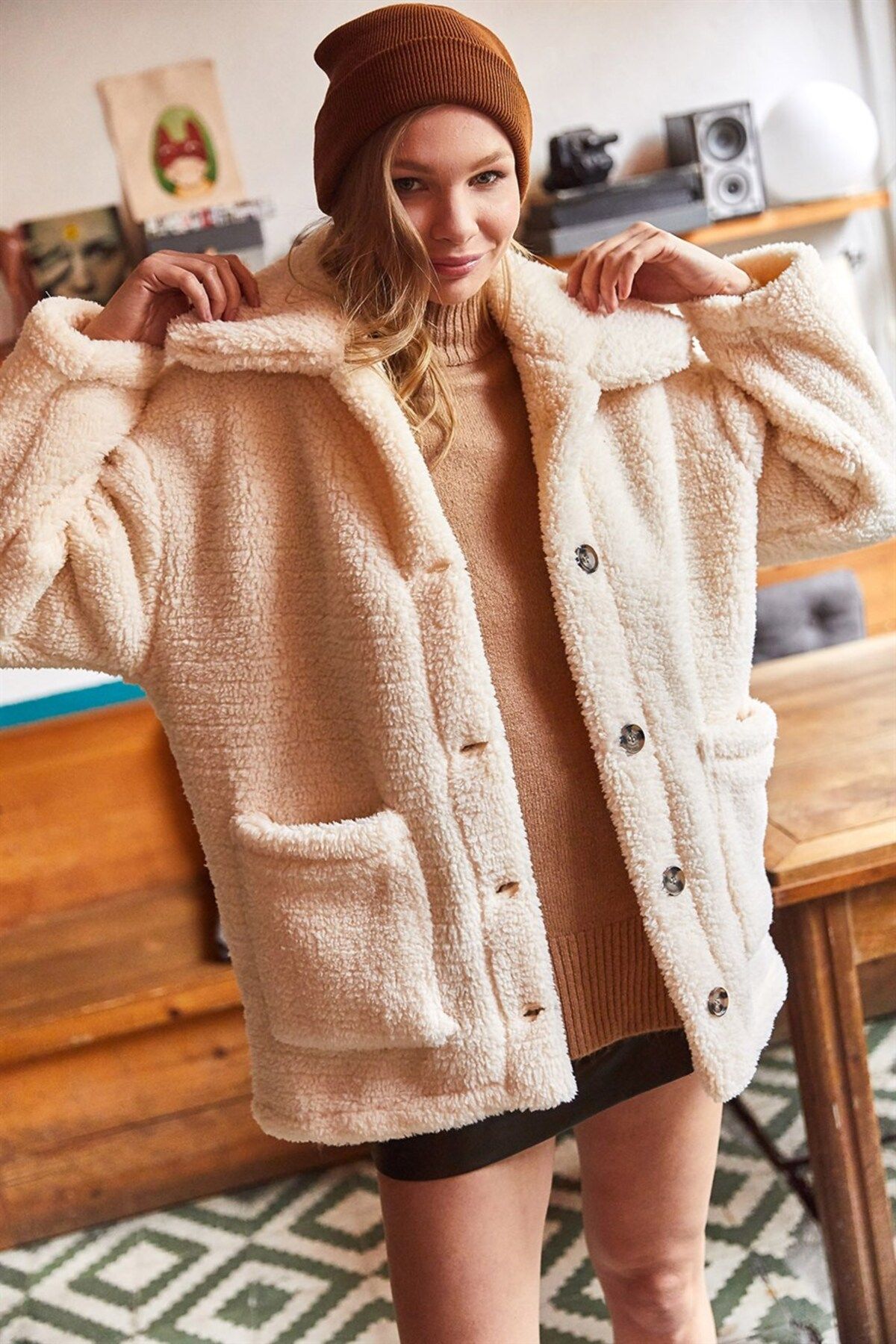 Oversized teddy deals bear coat