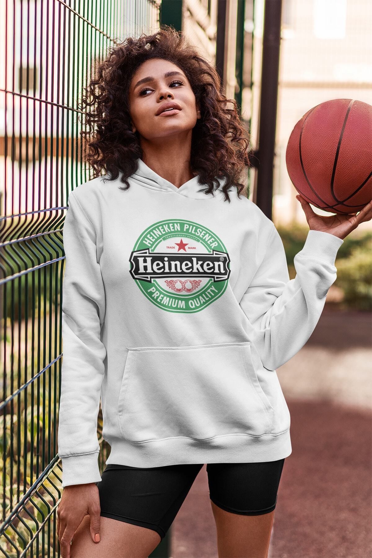 Pisa Art-White Hooded Heineken Logo Sweatshirt Hoodie 2