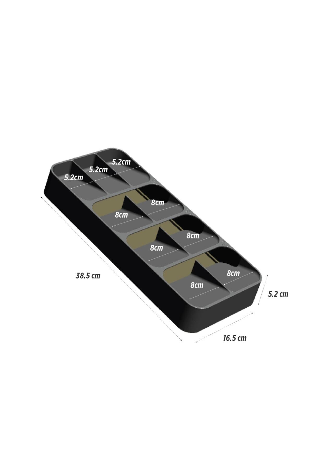 devigo-Set organizator gri de 2' - 9 compartimente și 5 compartimente în interiorul sertarului pentru tacâmuri 6