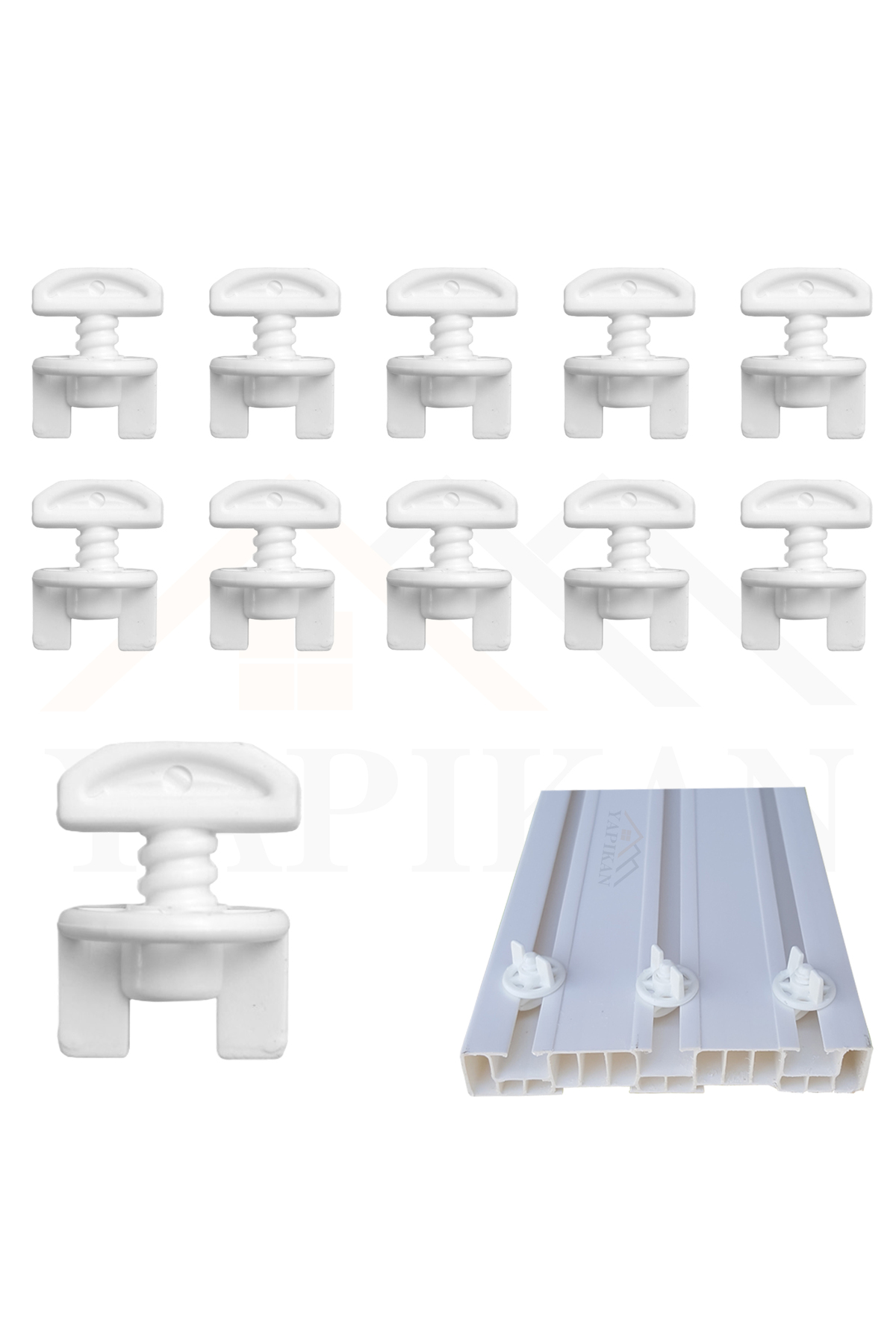 Yapıkan 40 Ad. Tül Perde Korniş Stoperi - Plastik Perde Sonu Finali - Sıkıştırmalı Perde Sonu Kilidi Aparatı