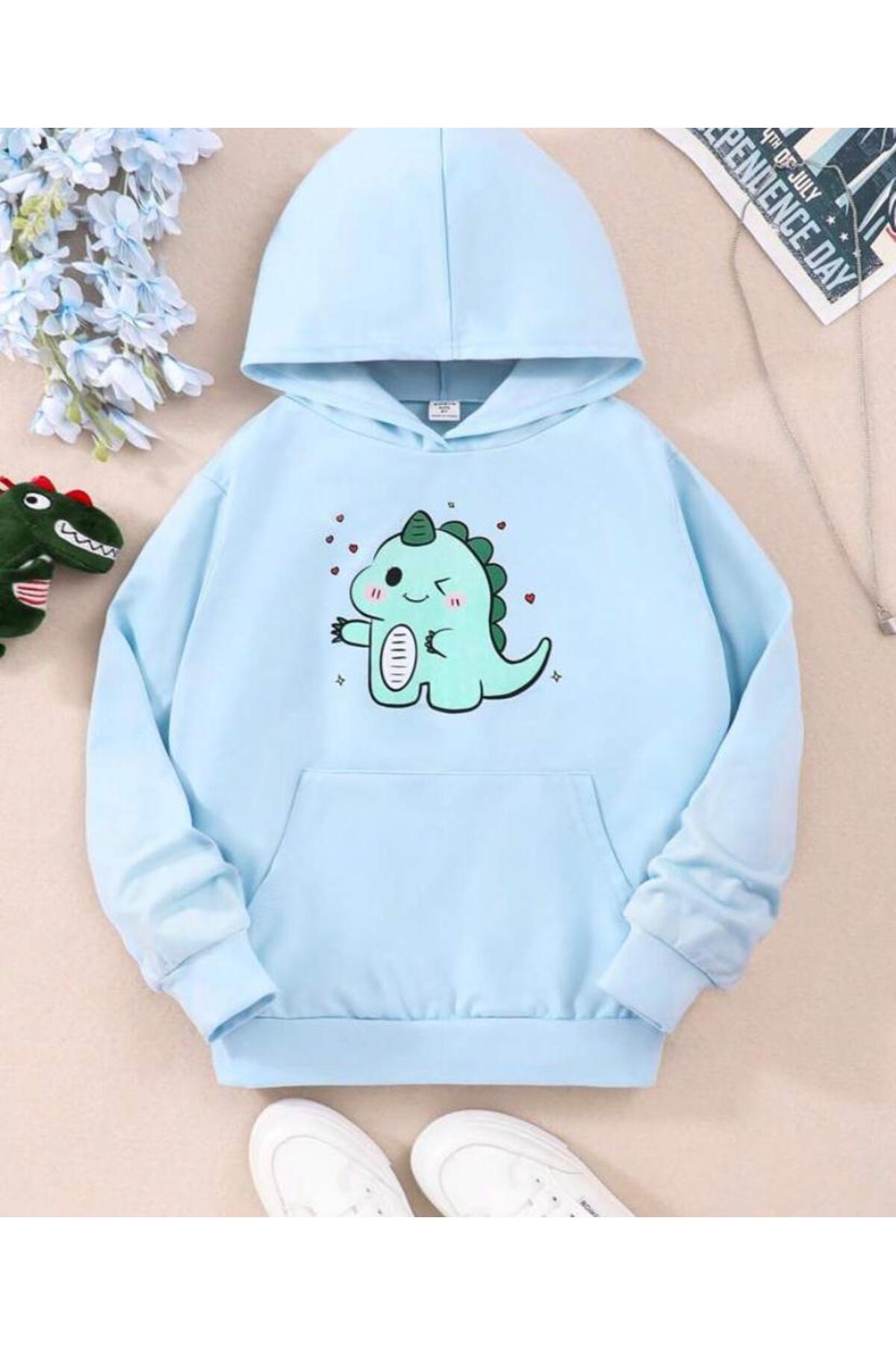 KIDS DINOSAUR PRINTED GIRL / BOY HODDIE
