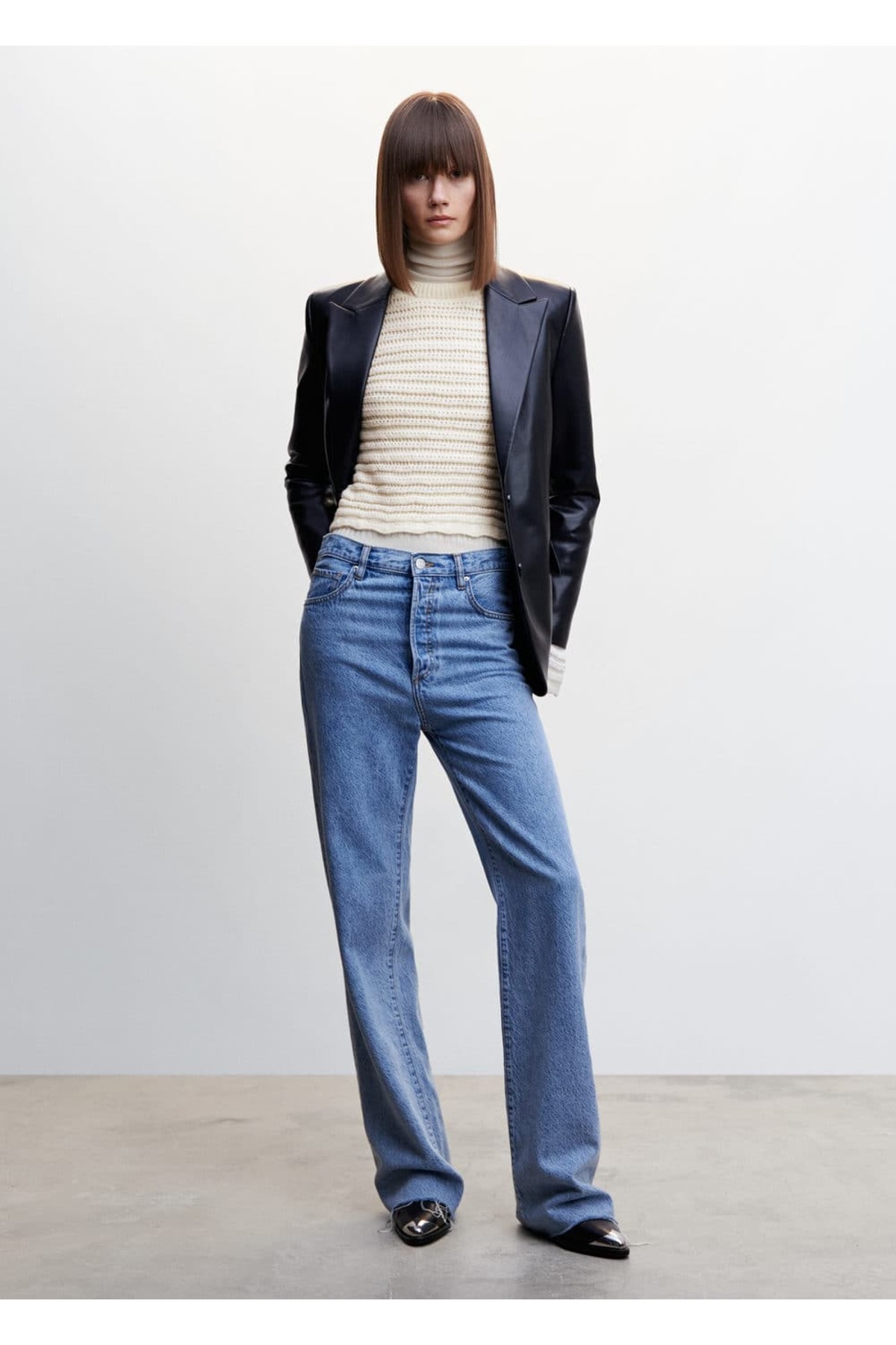 بافت و پلیور زنانه اکرو منگوMANGO | 47014038 اورجینال - تصویر 2