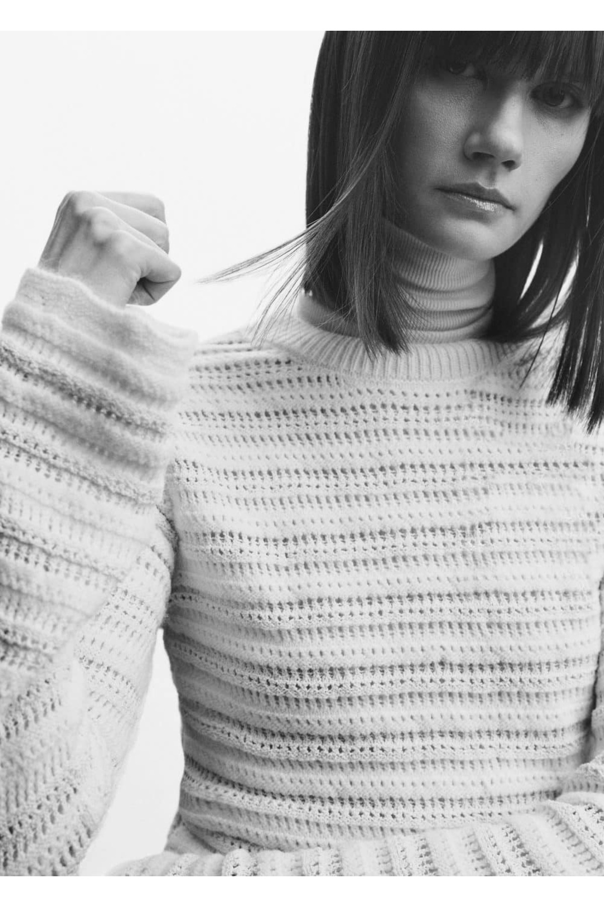 بافت و پلیور زنانه اکرو منگوMANGO | 47014038 اورجینال - تصویر 5