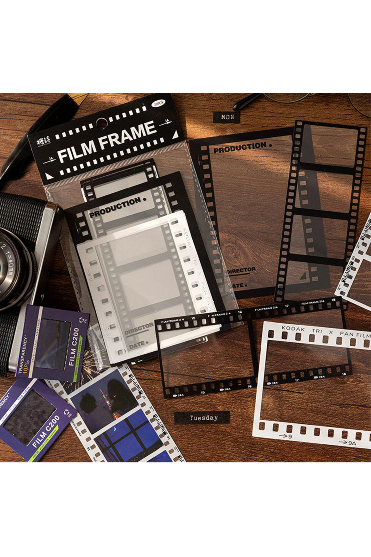 Onwize 15 Parça Scrapbooking Film Flame Sticker Set2023 Frame Museum