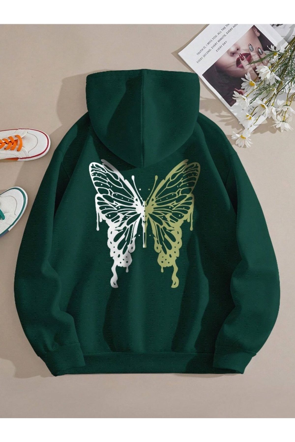 Green 2025 butterfly hoodie