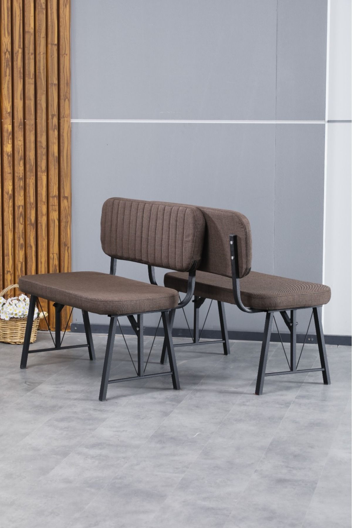 Hayat Serisi Mutfak, Yemek, Bahçe, Kafe, Modern Bench, Puf, 1 Adet - Kahverengi