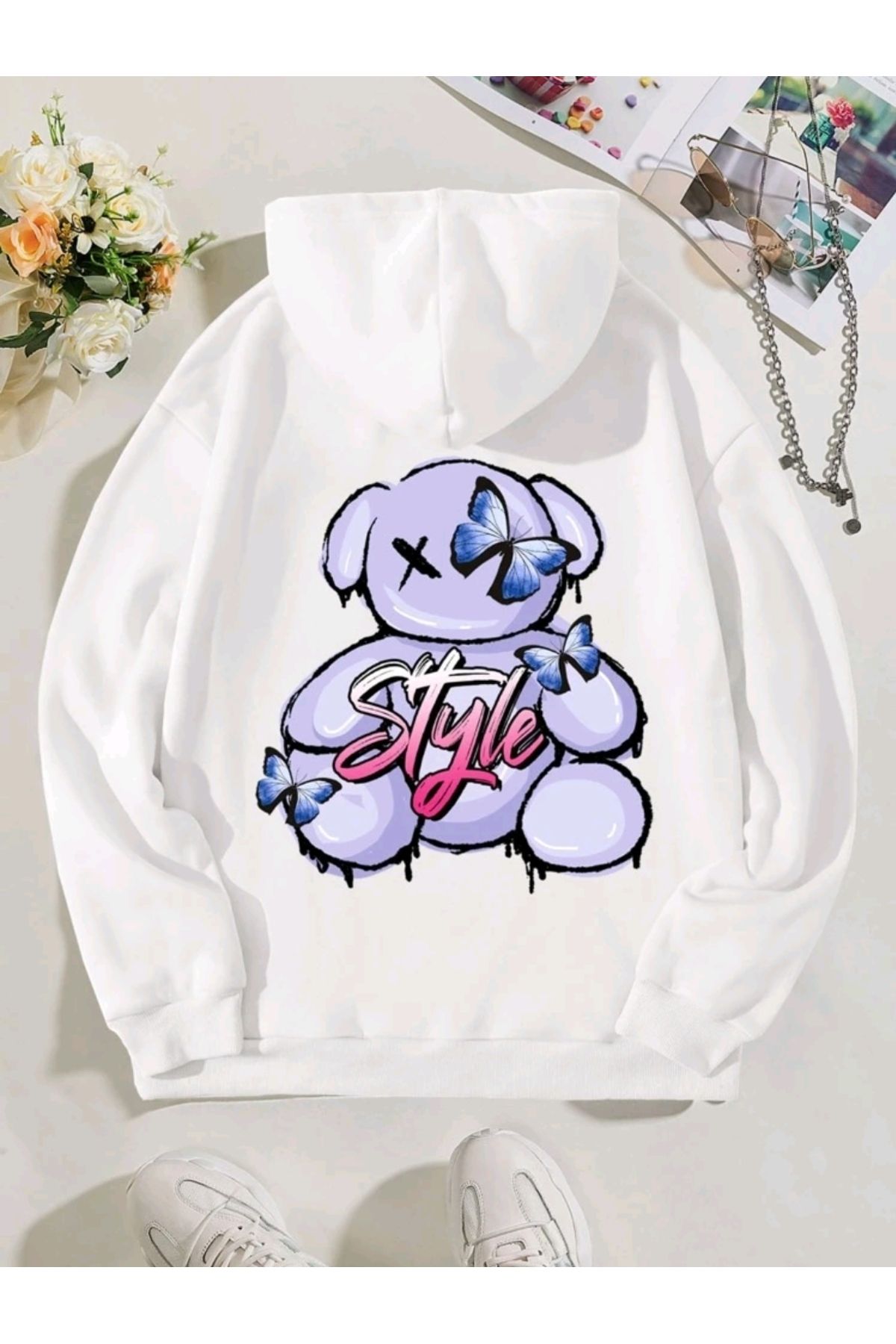 Teddy bear colorful hoodie hotsell
