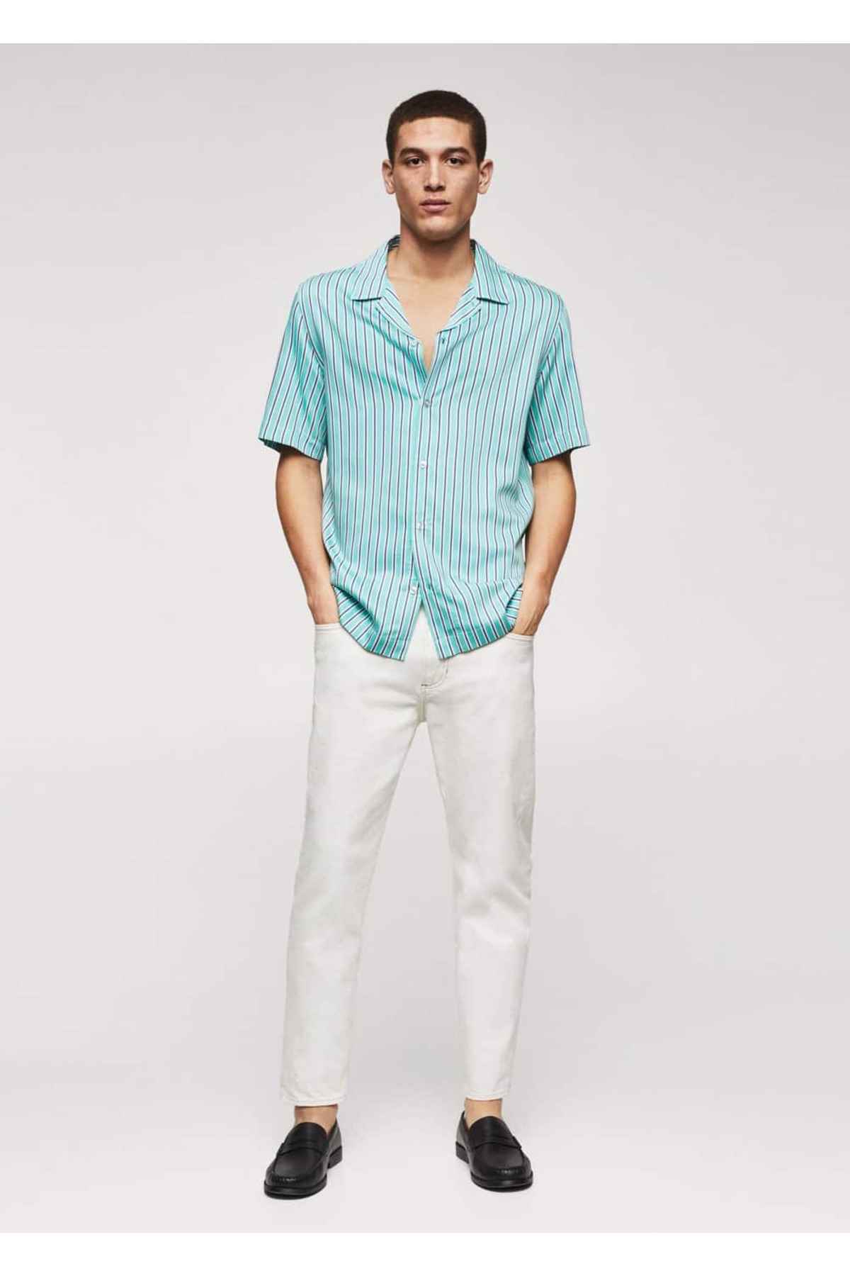 پیراهن مردانه سبز منگوMANGO Man | 47055911 اورجینال - تصویر 2