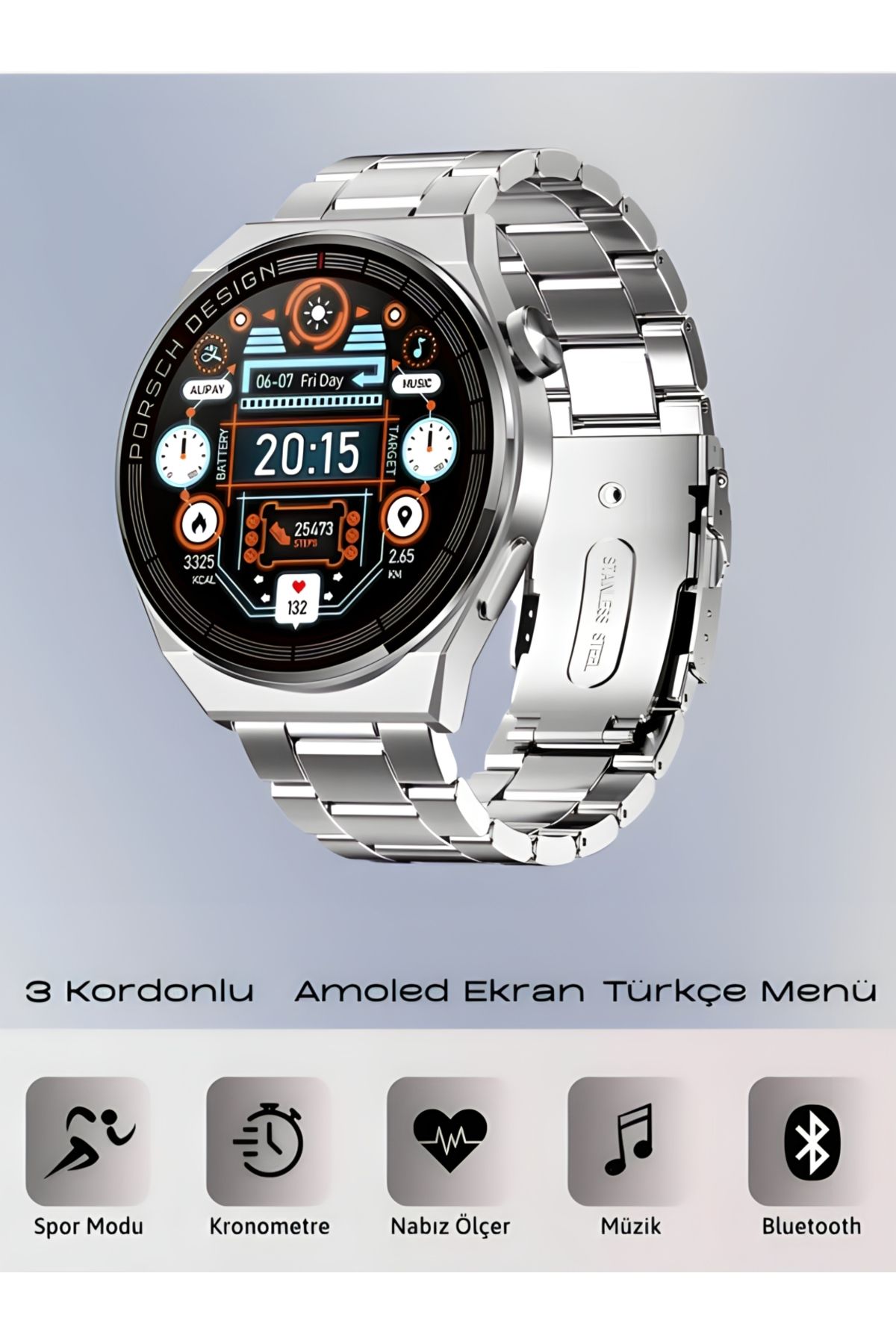Gps/nfc/siri Destekli Gt3 Max Porshe Akıllı Saat Tüm Telefonlarla Uyumlu