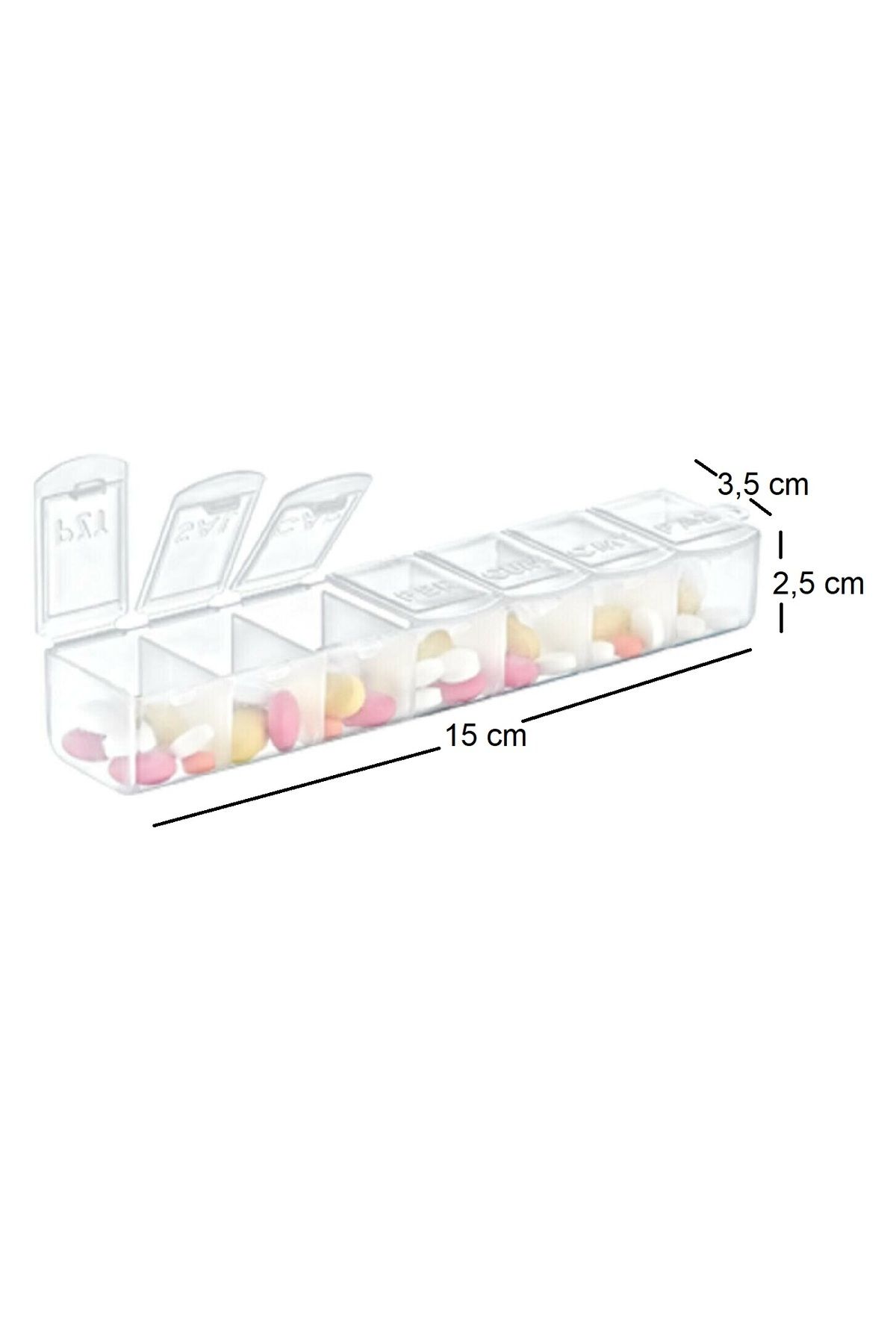 Meleni Home-Weekly Medicine Storage Box - Medicine Tracking Organizer with Lid 2