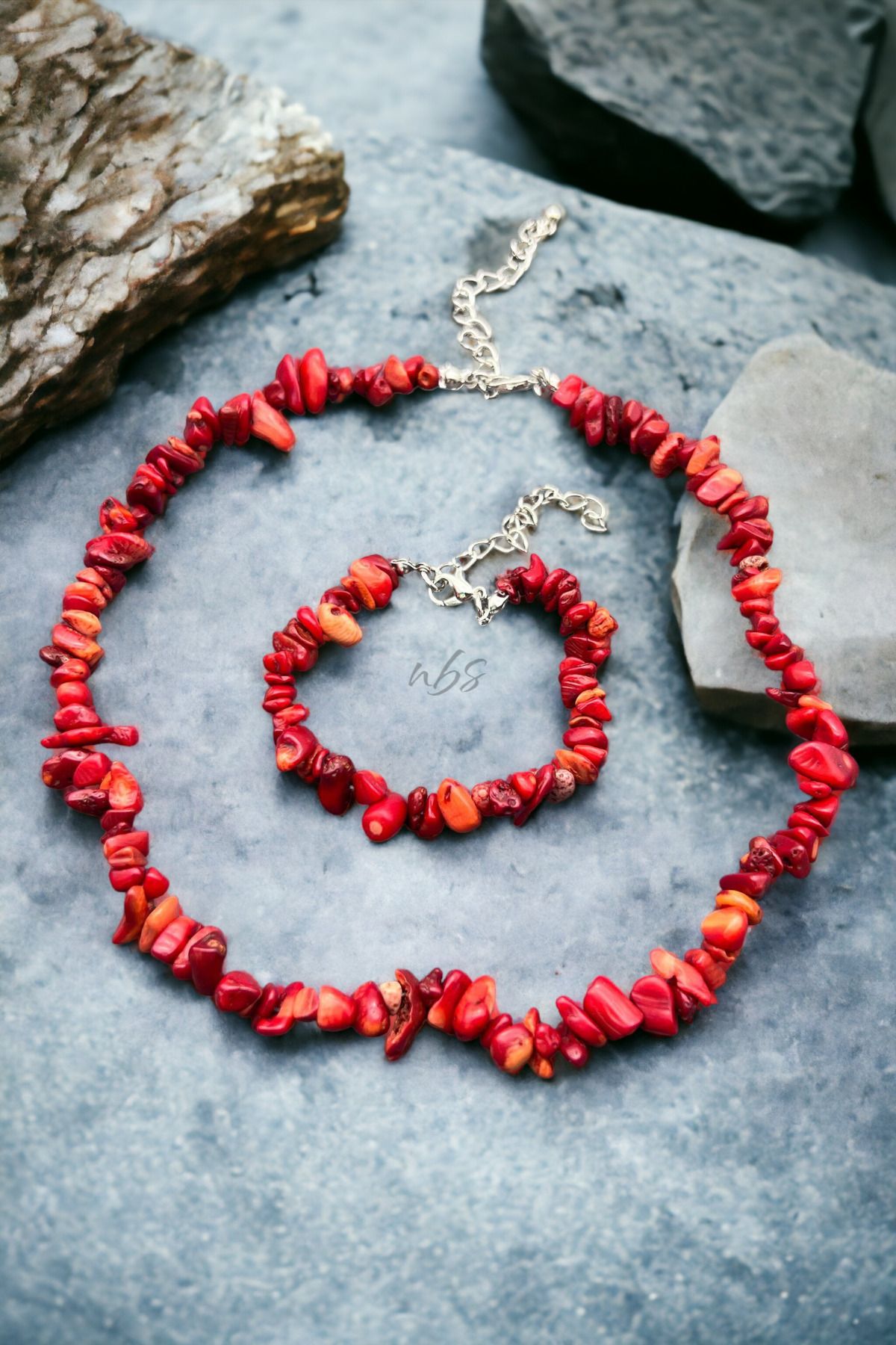 Red online beads necklace