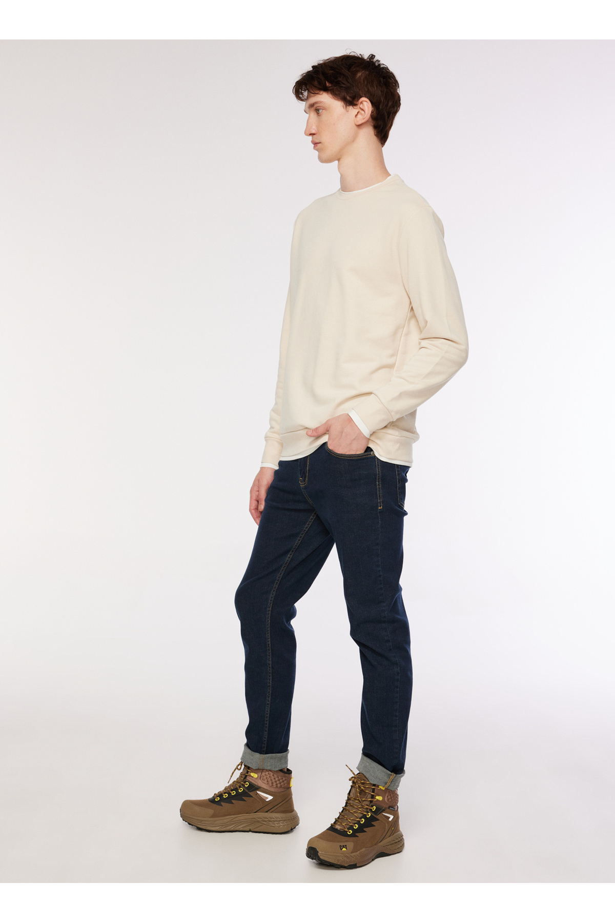 Caterpillar Normal Bel Düz Paça Regular Fit Koyu İndigo Erkek Denim Pantolon C3WM-PNT11 görsel 2