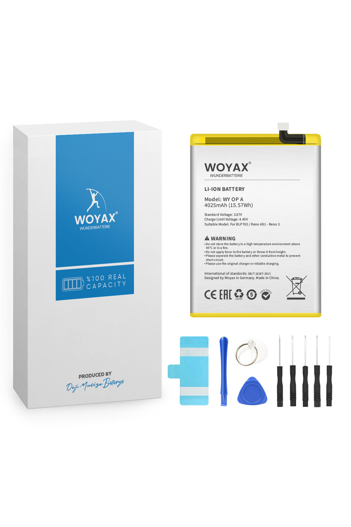 woyax By Deji Oppo A91 / Oppo Reno 3 Batarya Uyumlu