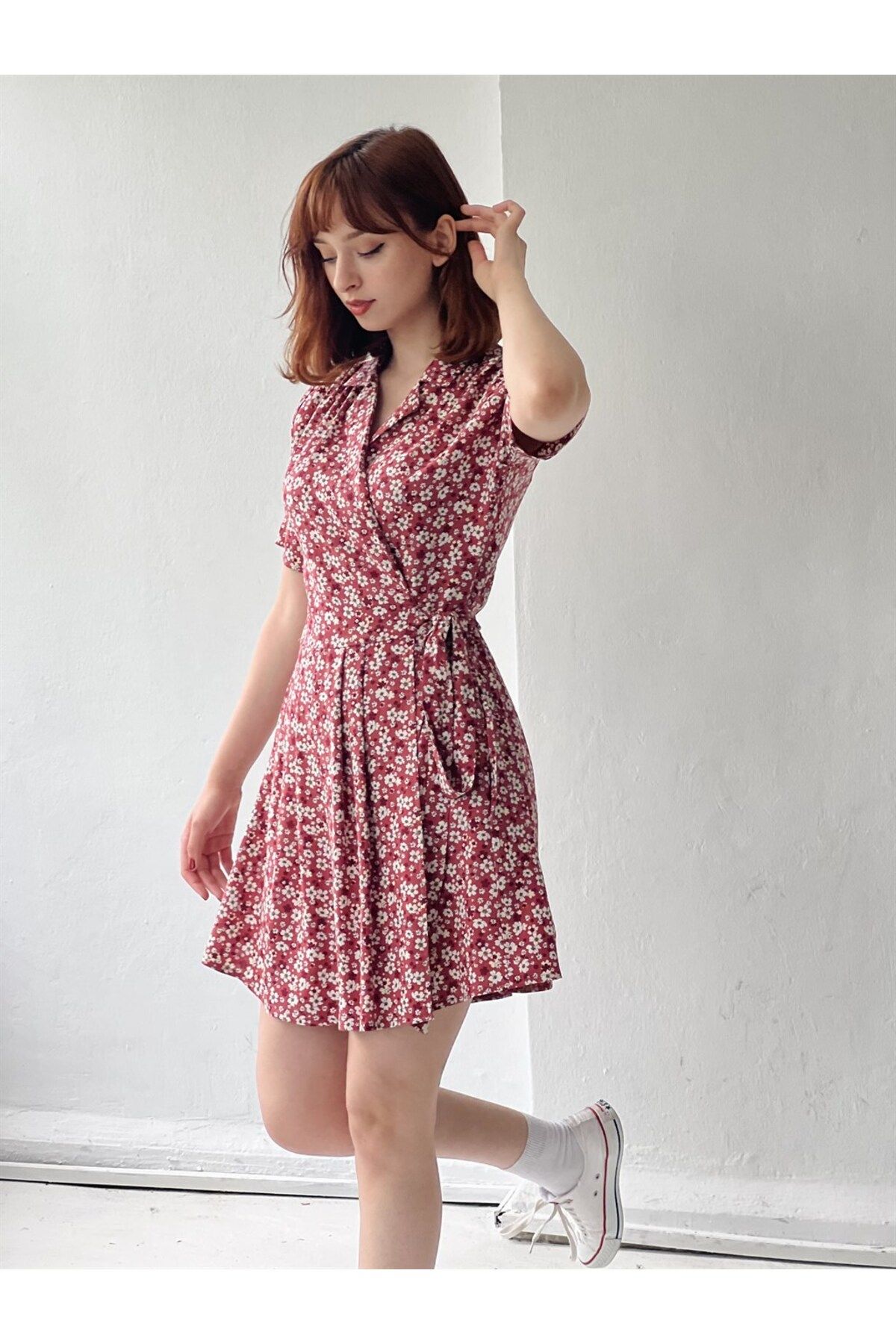 Retrobird Lady Double Breasted Mini Dress Women s Dusty Rose