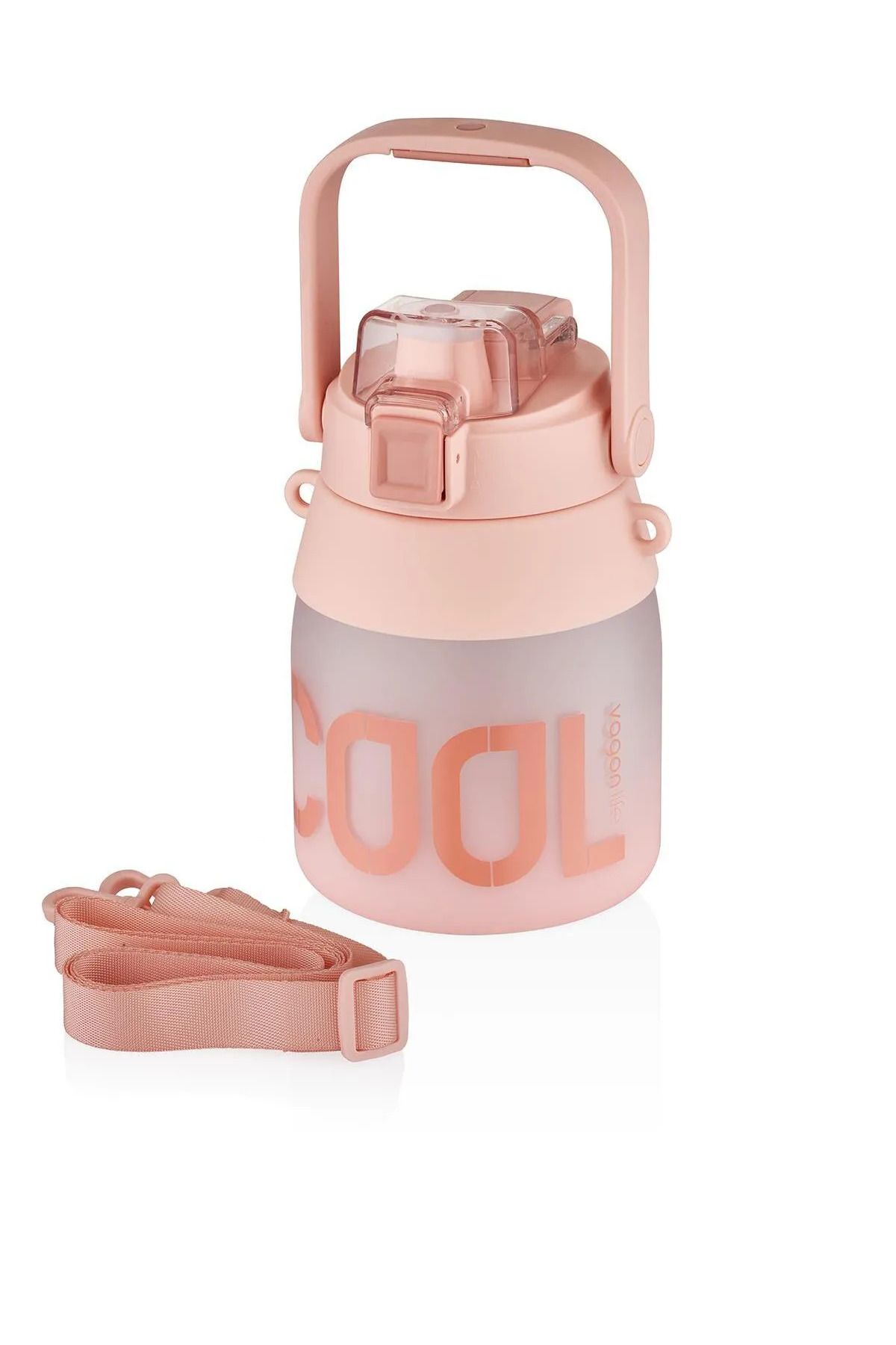 Vagonlife-1000ml Strap Single Lid Dual Use SoftTouch Water Bottle With/Without Strawberry 3