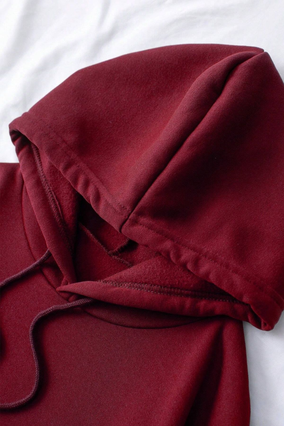 MODAGEN-Φούτερ Unisex Claret Red New York με στάμπα με κουκούλα 3 κλωστών 5