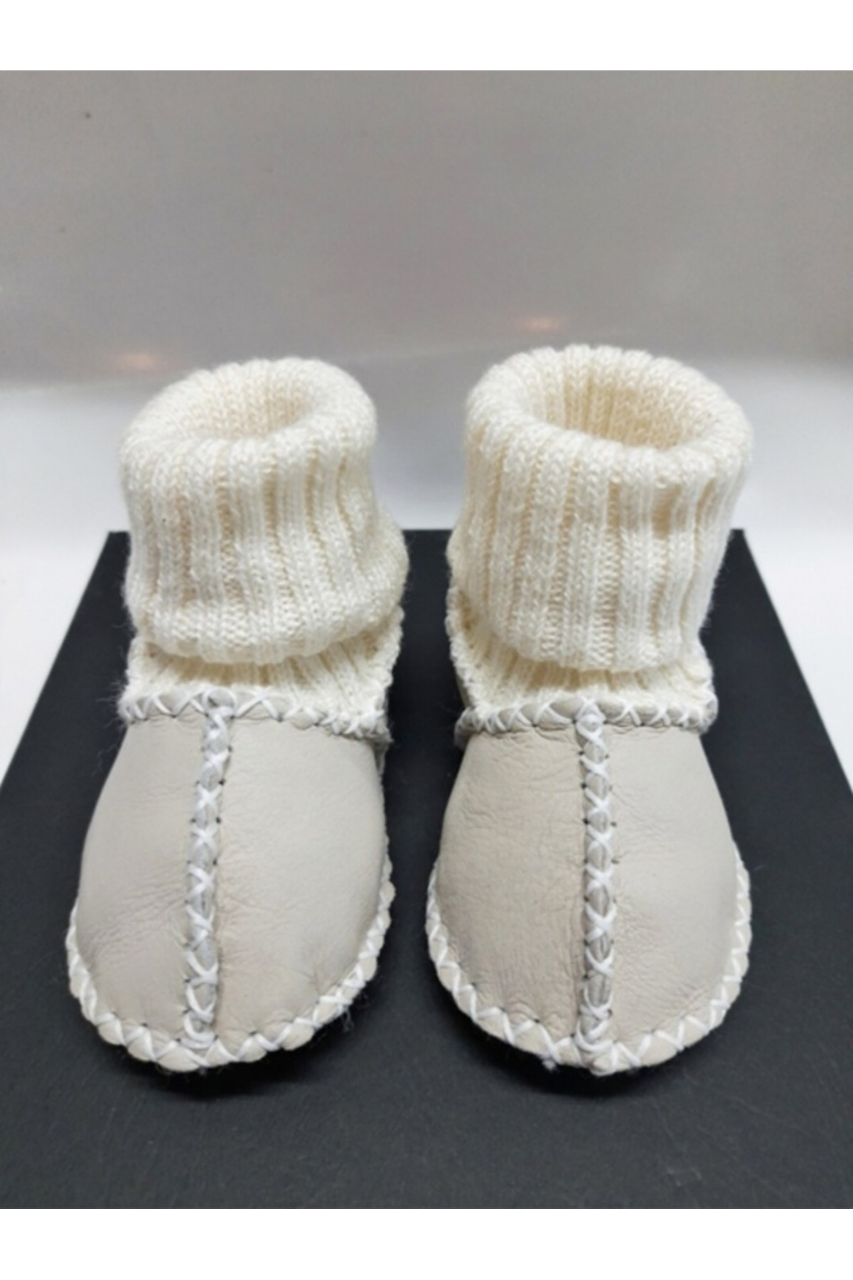 TUĞBİŞ Bebek Unisex Organik Kuzu Derisi İlk Adım Ayakkabısı Panduf Patik - NG3001 fotoğrafı 2 (önizleme)
