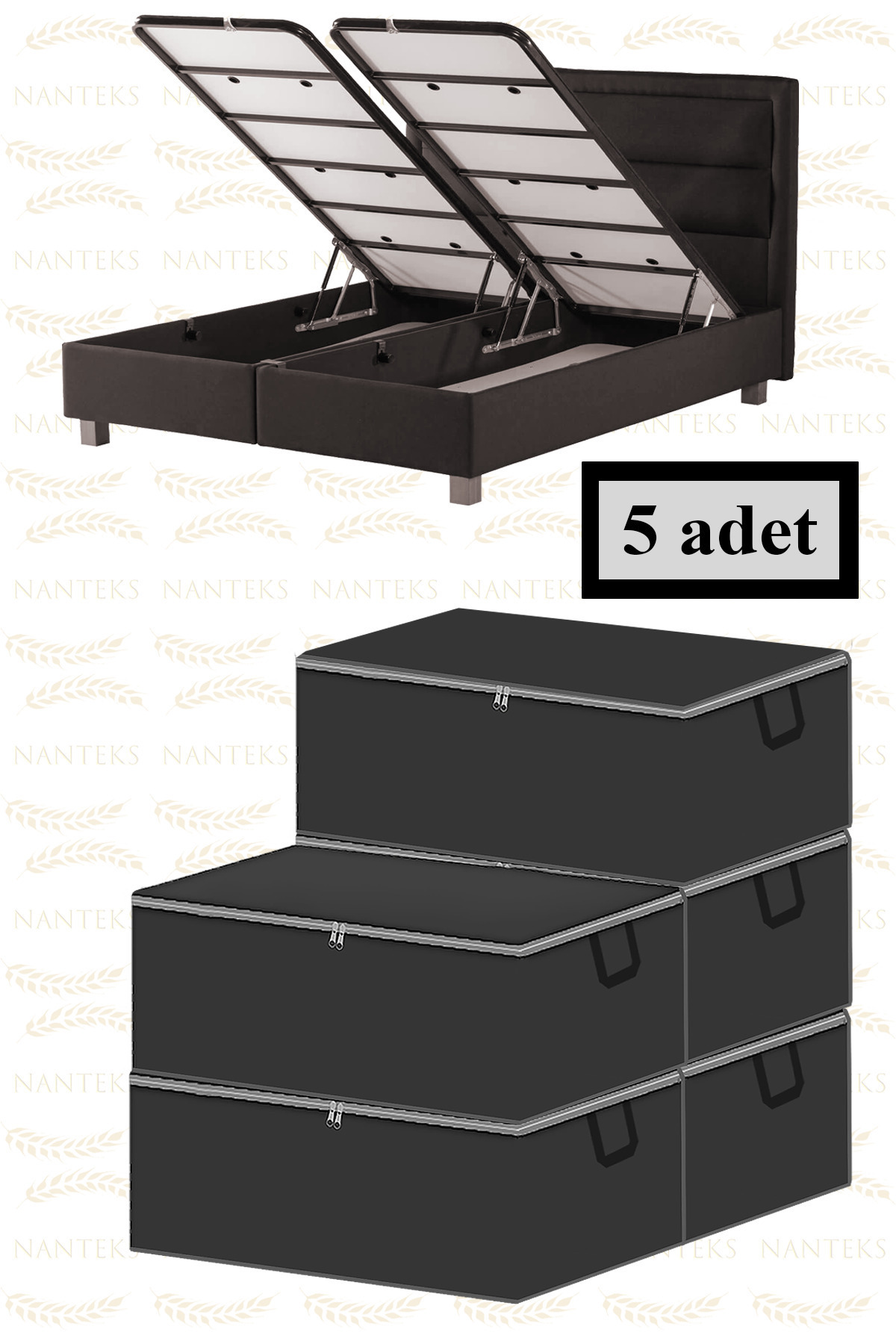 5 Pieces Flat Base Bottom Sofa Bed Type Pulp 60x40x22(ANTHRACITE)