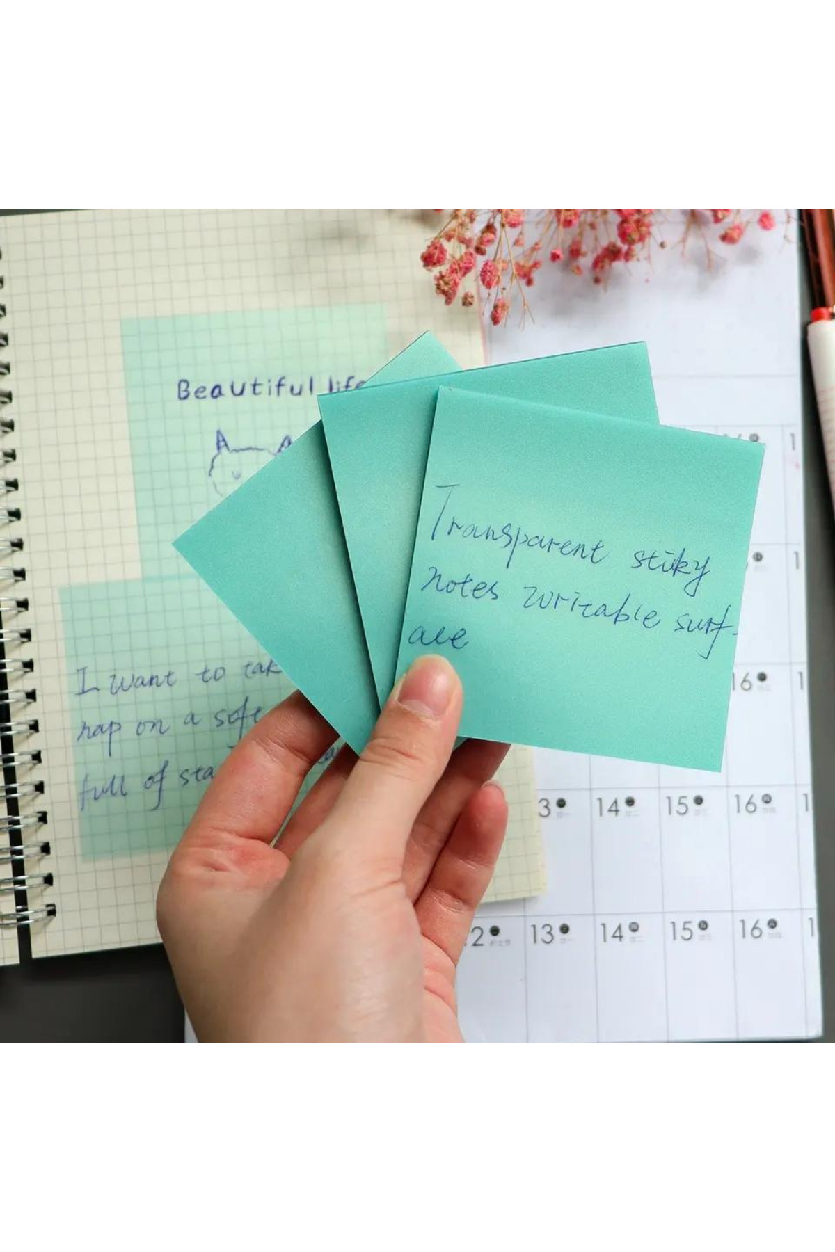 NaSaDAN Şeffaf Yapışkanlı Postit Pastel Yeşil 25 Yaprak