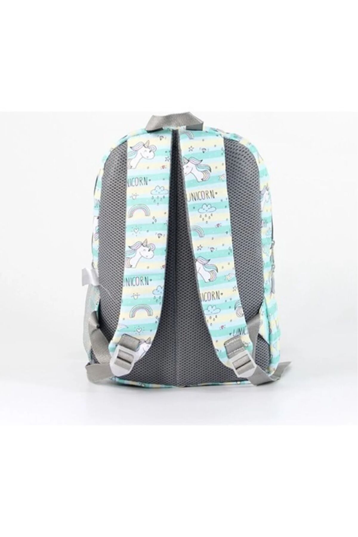 Unicorn backpack with water bottle holder top