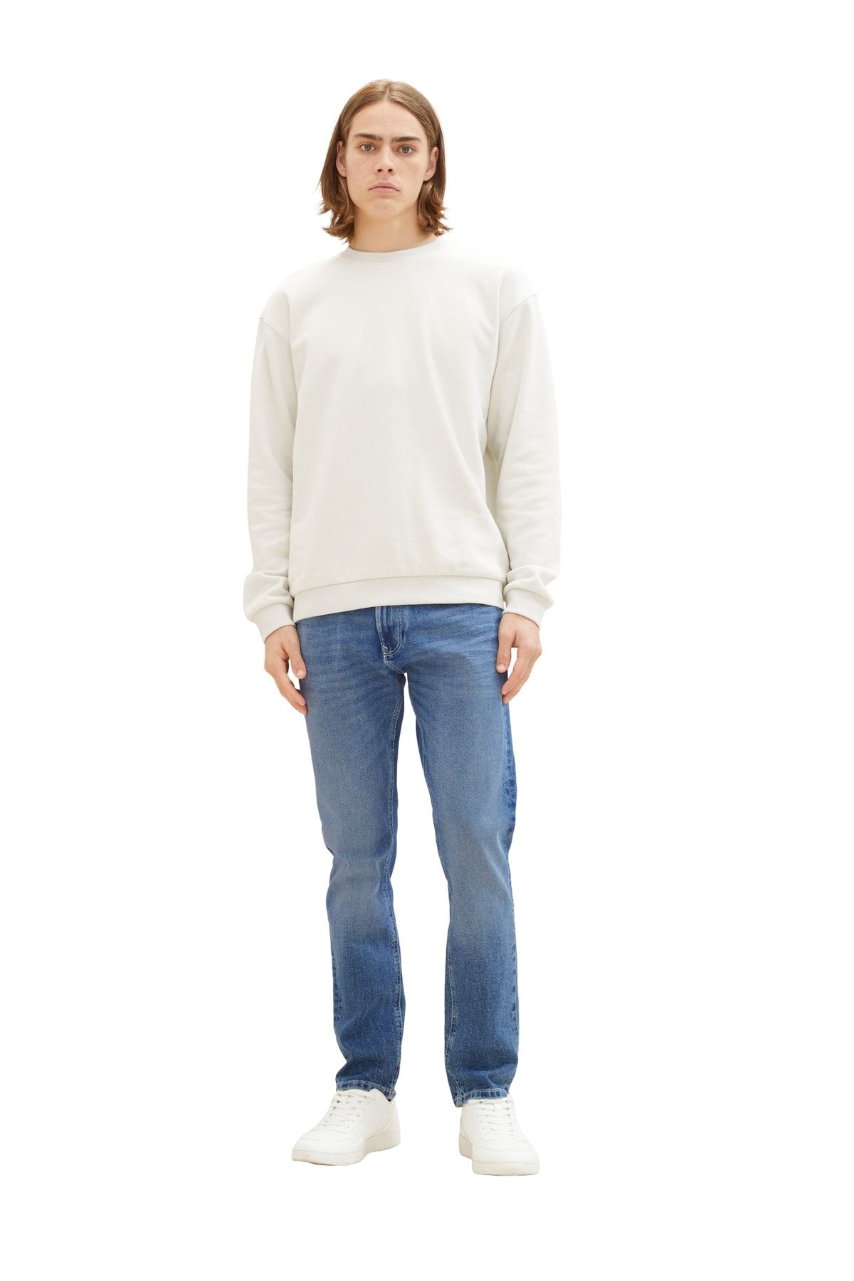 Tom Tailor Denim-Džínsová pánska džínsovina so stredným praním 5