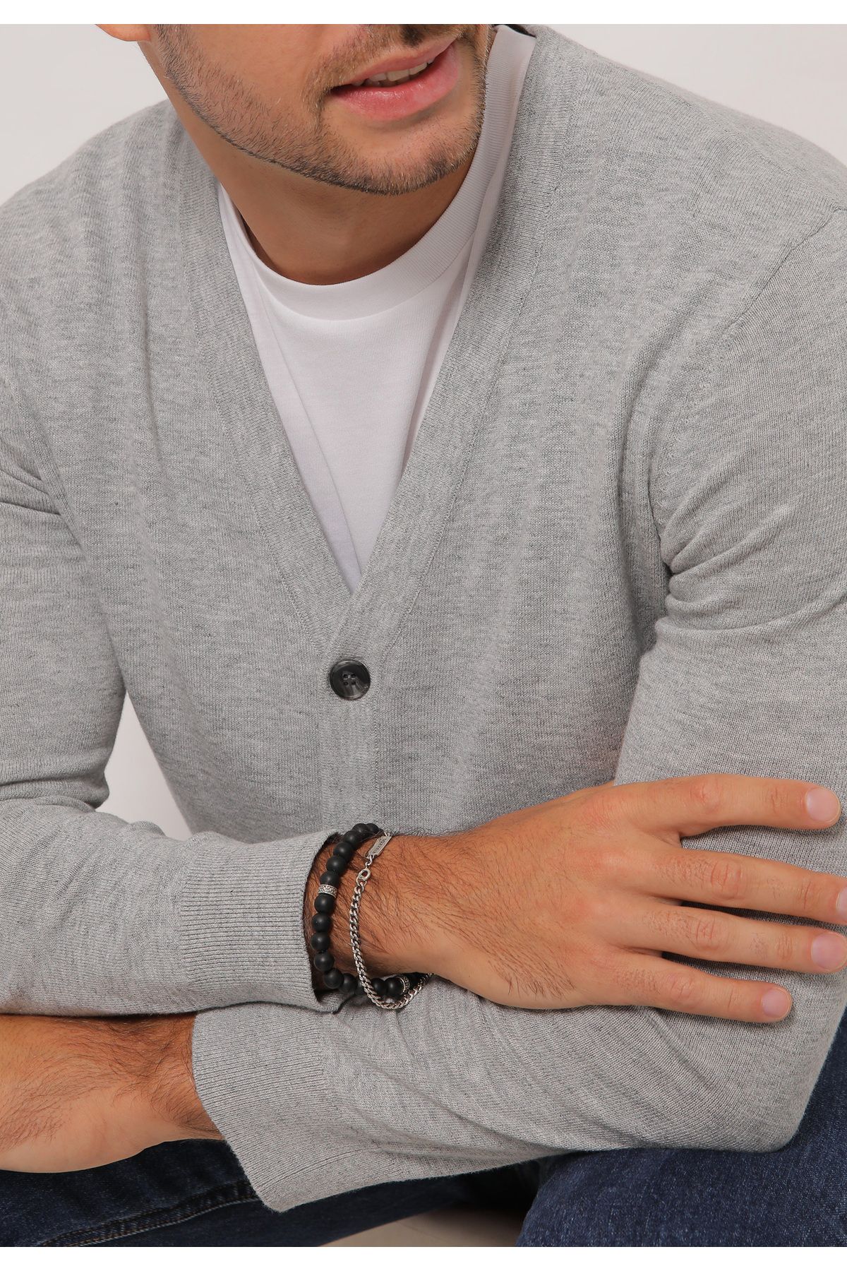 KUZZOI-Armband Herren 2er Set Onyx Panzer Look 925 Silber 5