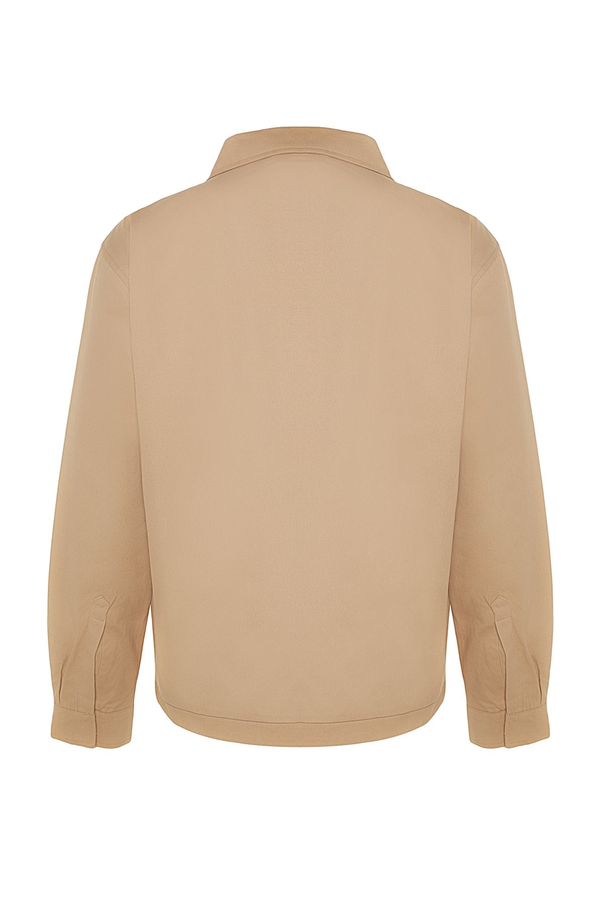 Trendyol Collection-Περιορισμένη έκδοση - Ανδρικό εποχιακό μπουφάν Camel Gabardine TMNAW24CE00008 8
